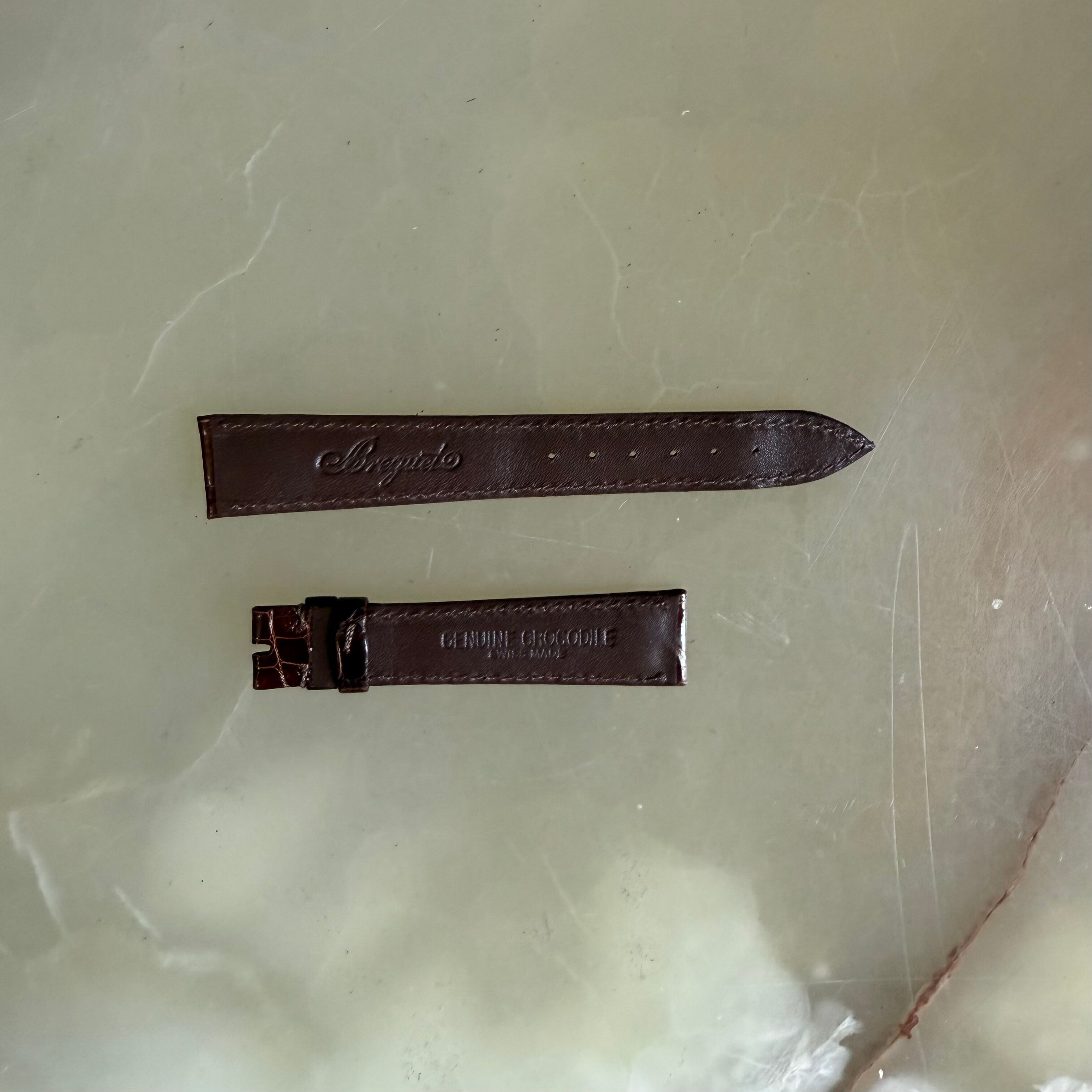 Authentic Breguet Brown Crocodile Watch Strap Band 18mm Padded & Stitched