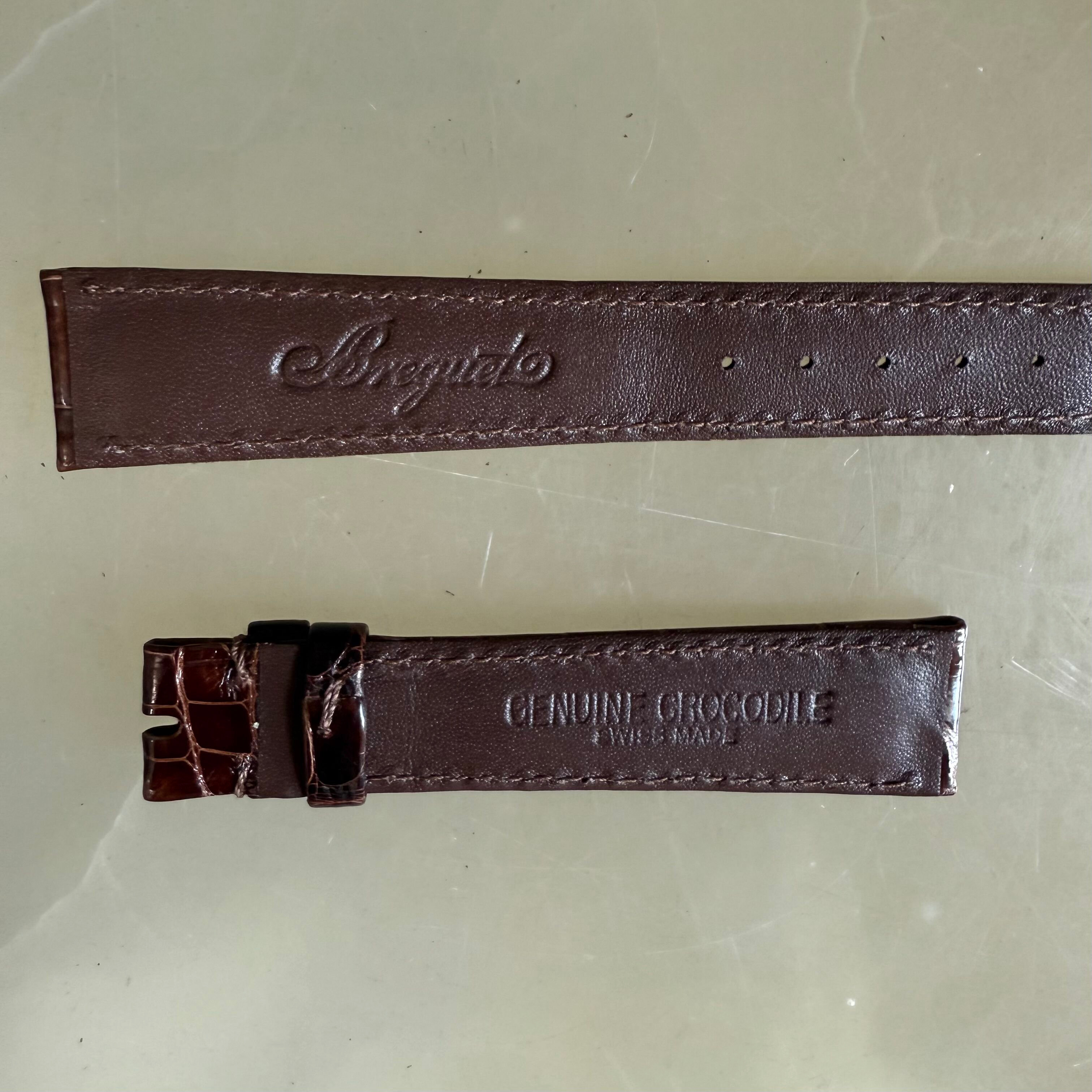 Authentic Breguet Brown Crocodile Watch Strap Band 18mm Padded & Stitched
