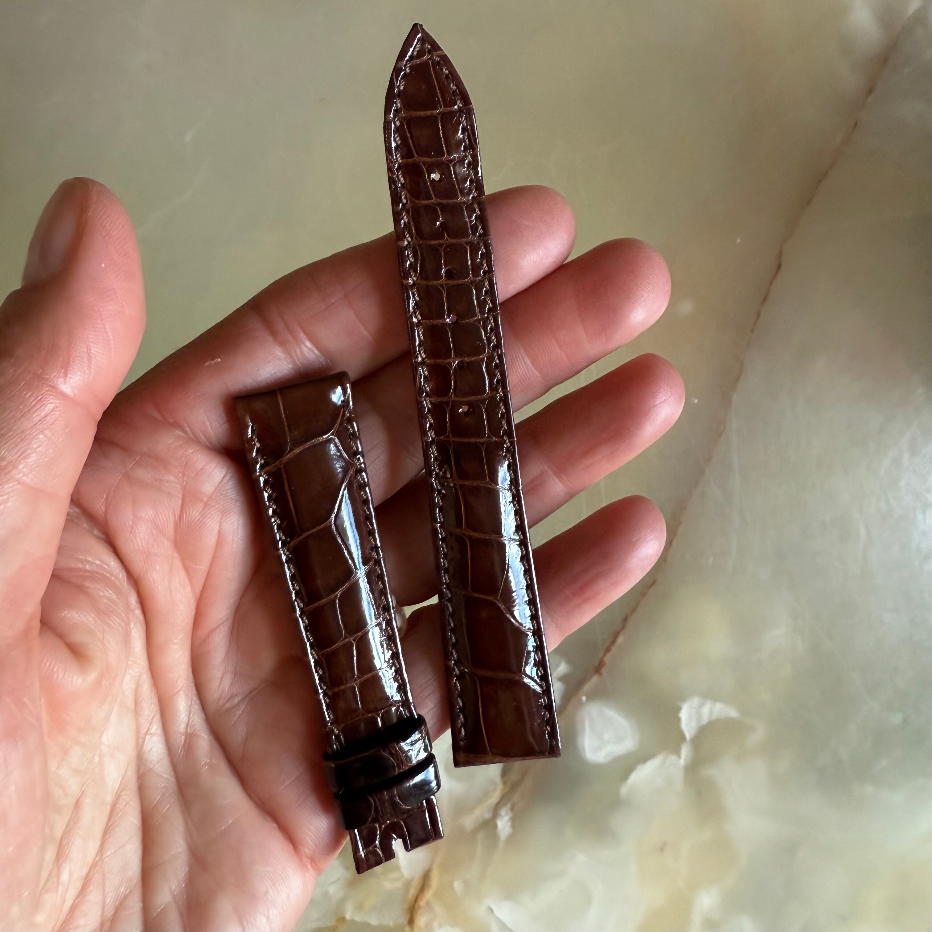 Authentic Breguet Brown Crocodile Watch Strap Band 18mm Padded & Stitched