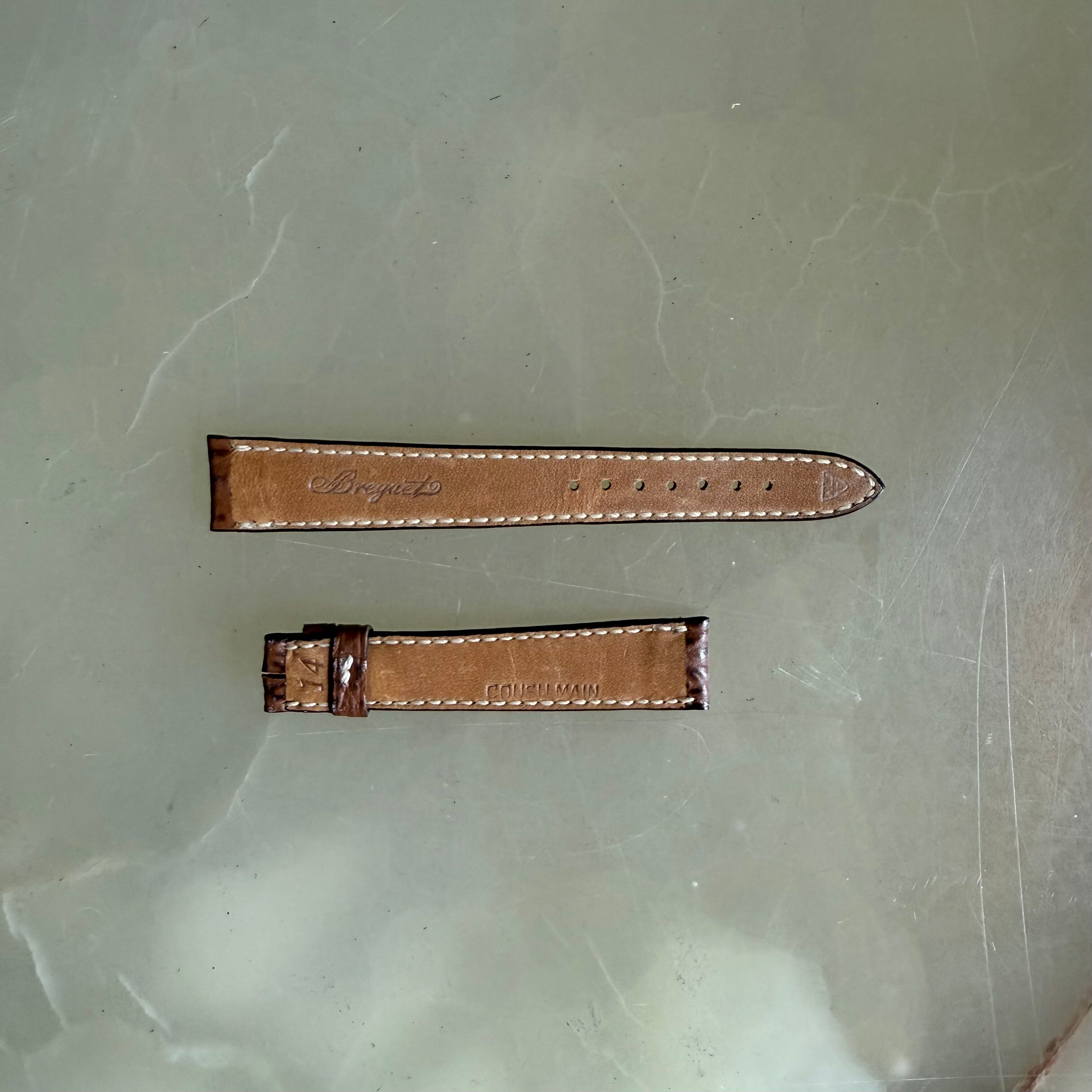 Authentic Breguet Brown Shark Watch Strap Band 14.5mm Padded & Stitched