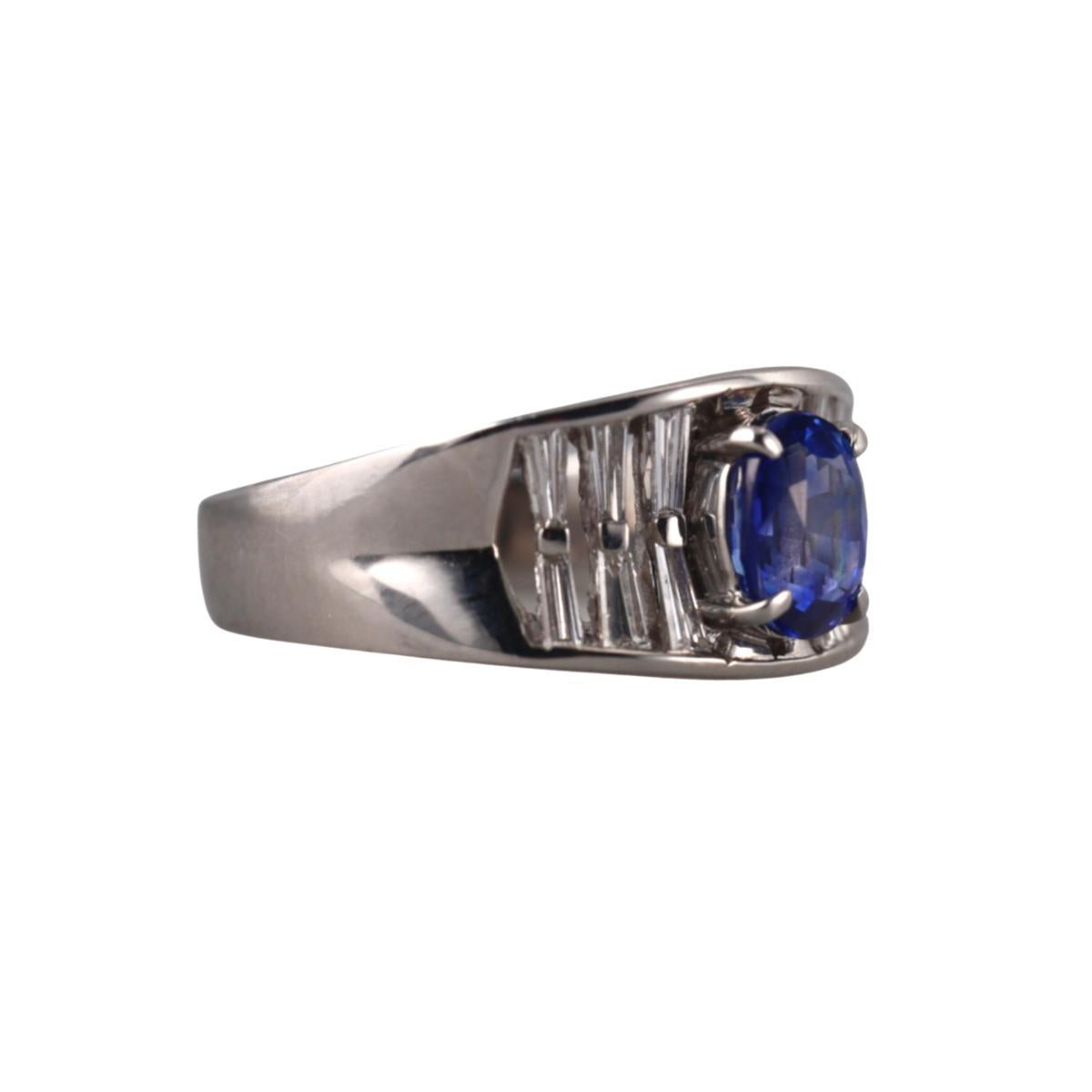 Platinum 1.45ct Sapphire Diamond Ring