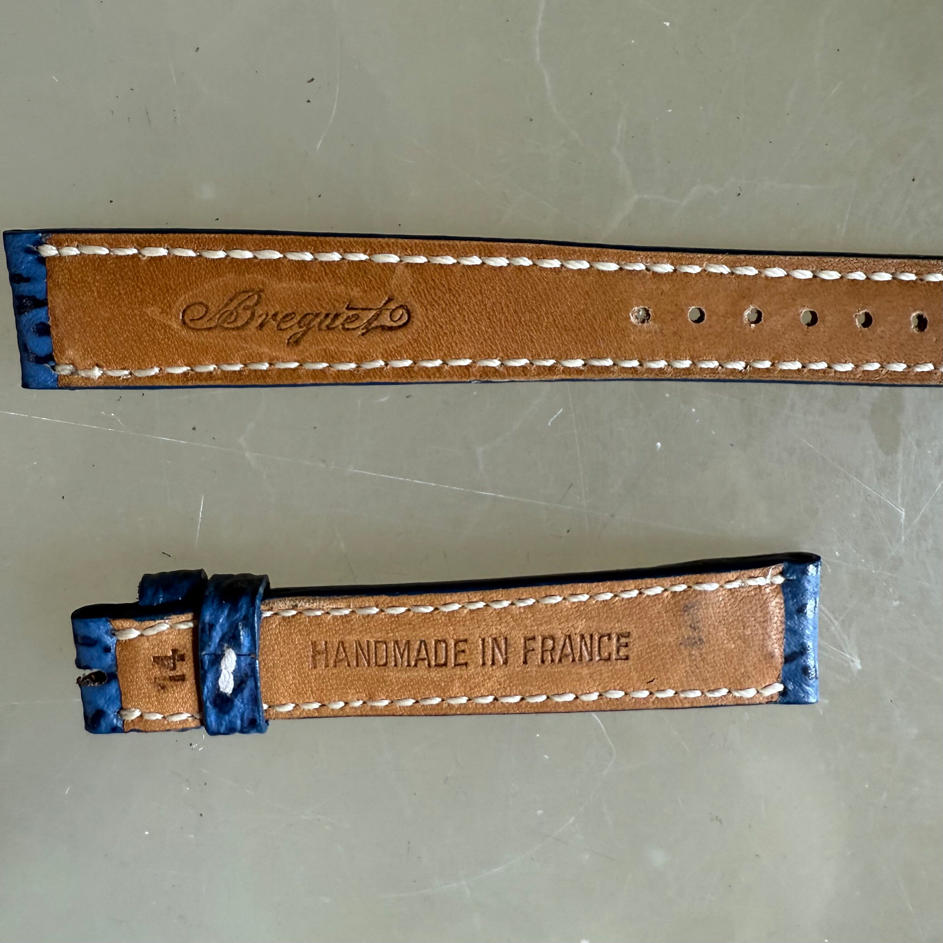 Authentic Breguet Blue Shark Watch Strap Band 14.5mm Padded & Stitched