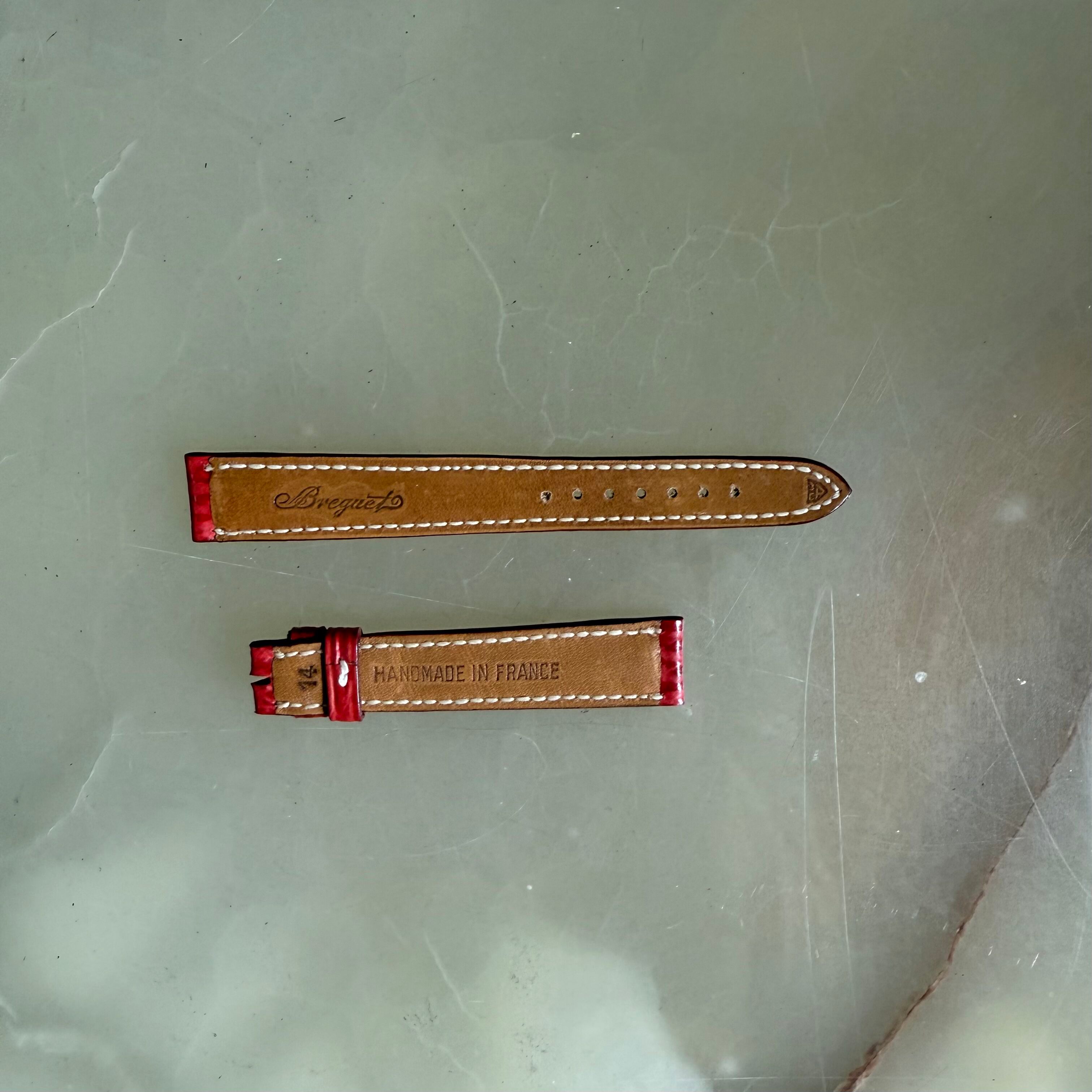 Authentic Breguet Red Shark Watch Strap Band 15mm Padded & Stitched