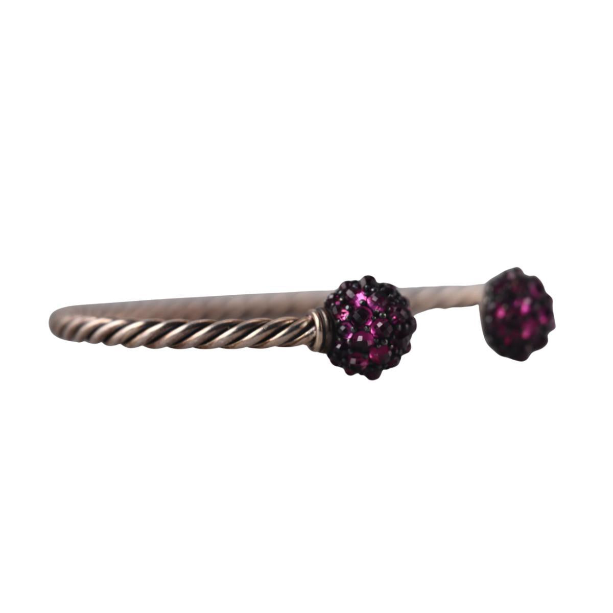 David Yurman Osetra Berries Amethyst Silver Cable Bracelet
