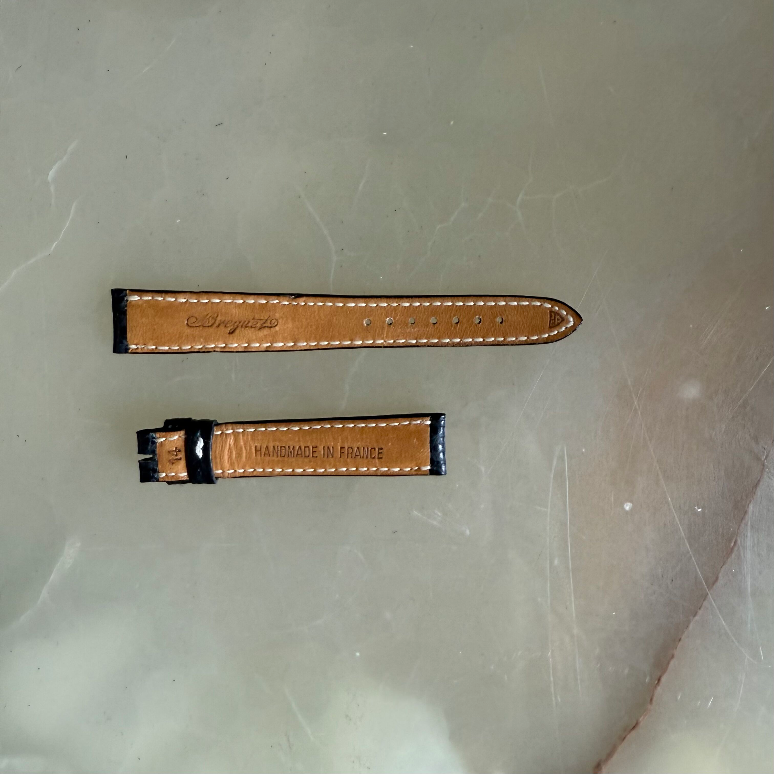 Authentic Breguet Black Shark Watch Strap Band 15mm Padded & Stitched