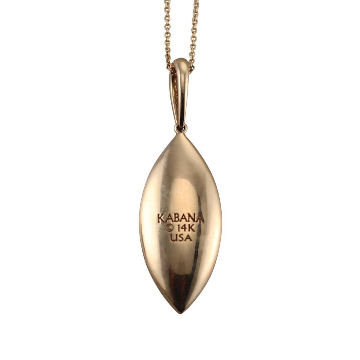 Kabana 14k Gold Diamond MOP Spiny Oyster Pendant Necklace