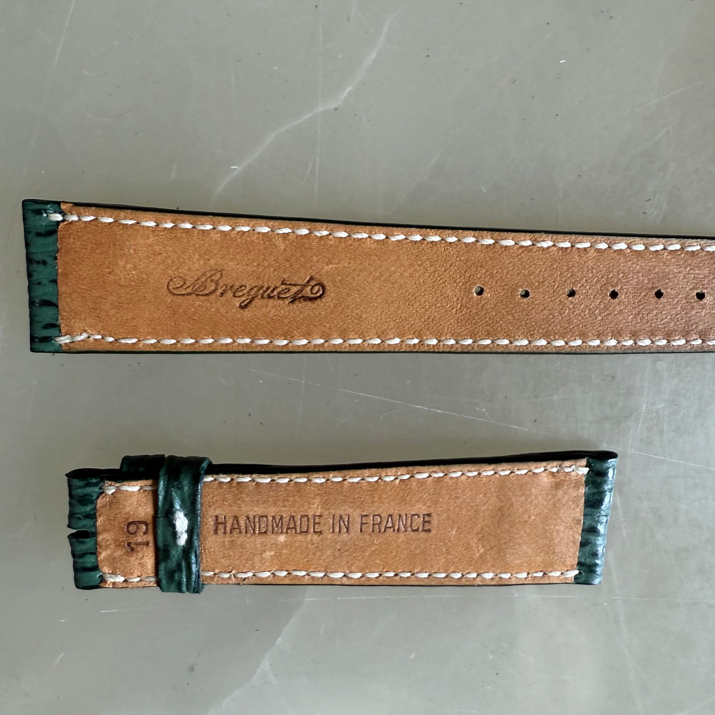 Authentic Breguet Green Shark Watch Strap Band 19.5mm Padded & Stitched