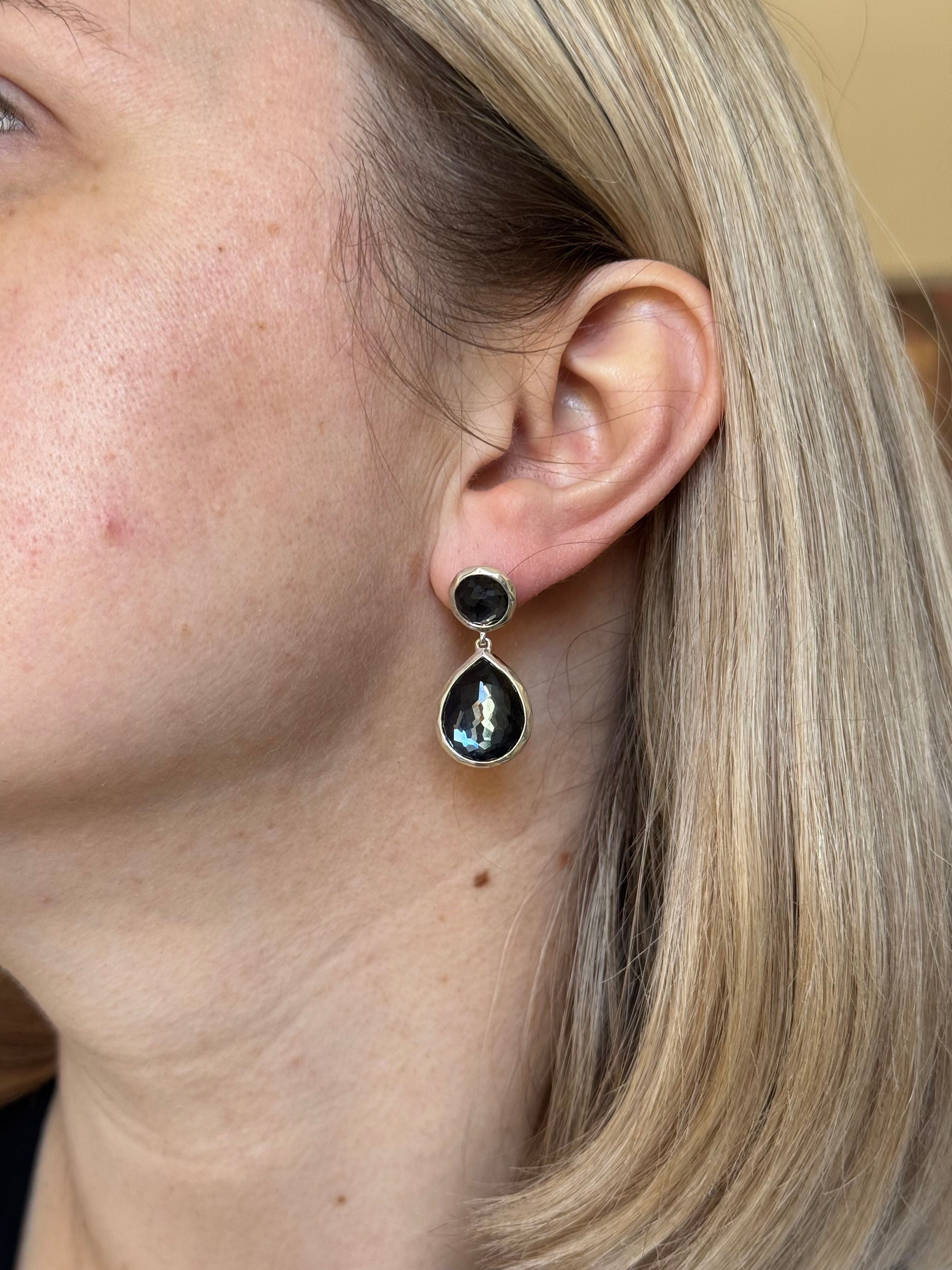 Ippolita Rock Candy Sterling Silver Hematite Quartz Teardrop Earrings