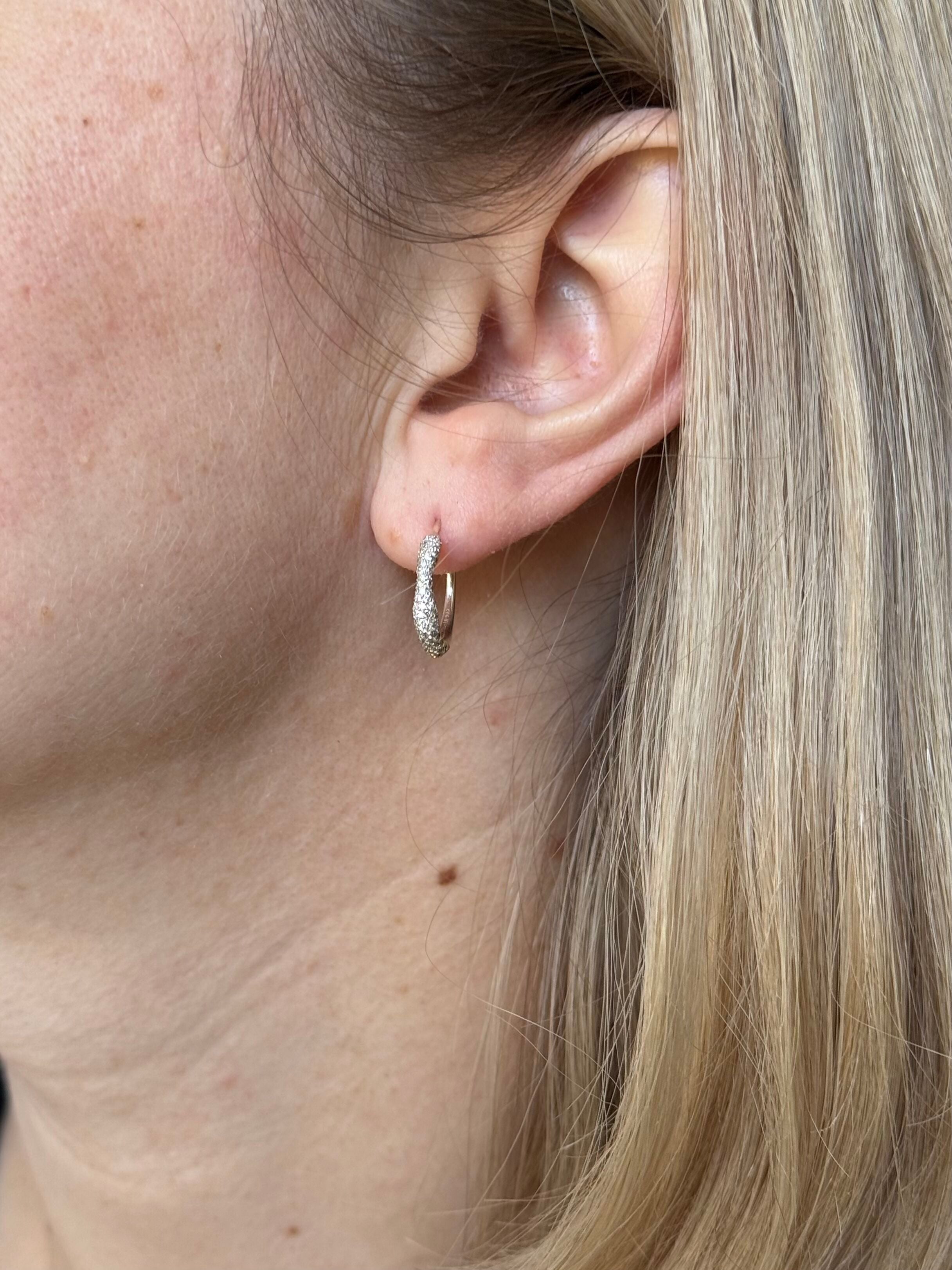 Ippolita Stardust Sterling Silver Diamond Hoop Earrings
