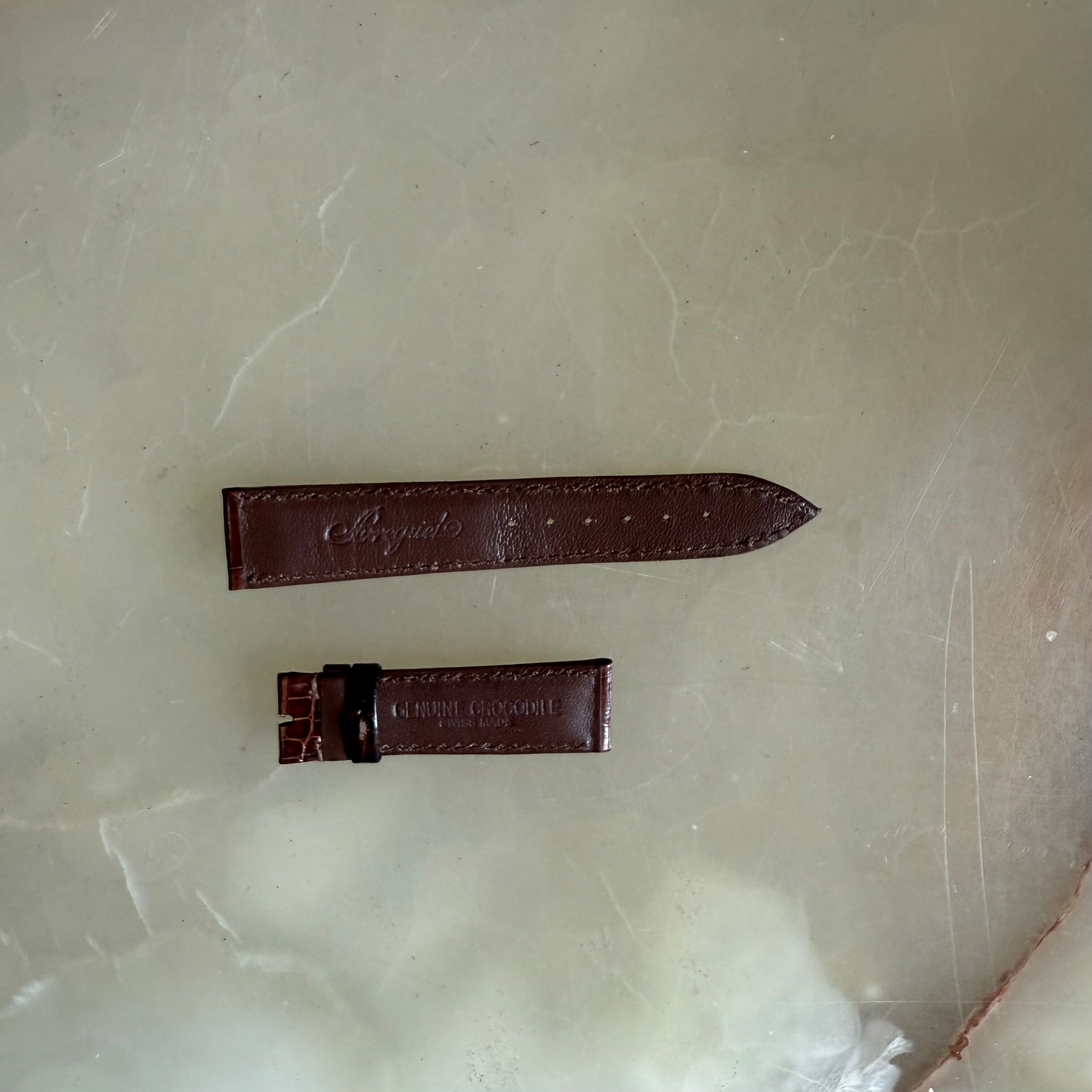 Authentic Breguet Brown Crocodile Watch Strap Band 18mm Padded & Stitched