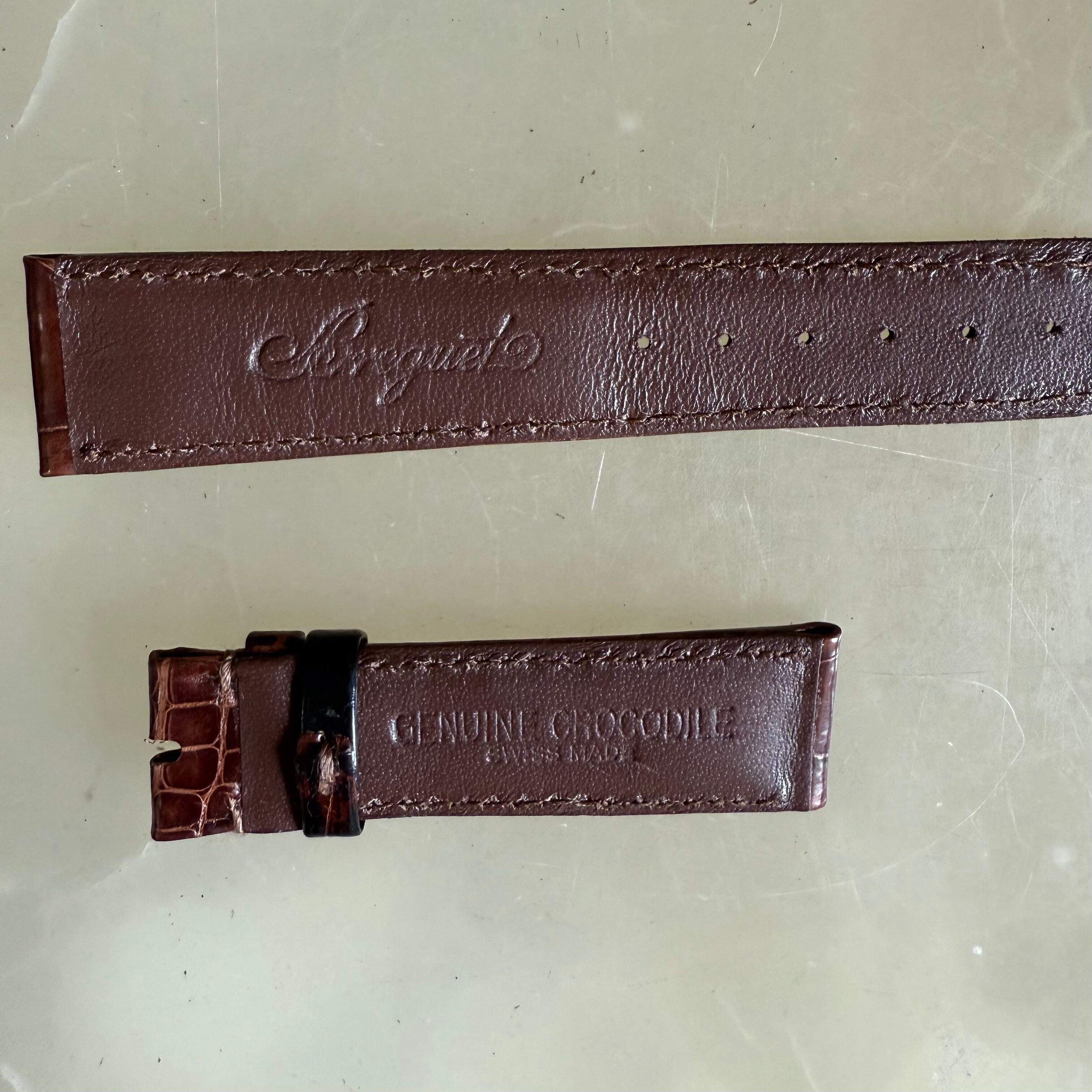 Authentic Breguet Brown Crocodile Watch Strap Band 18mm Padded & Stitched