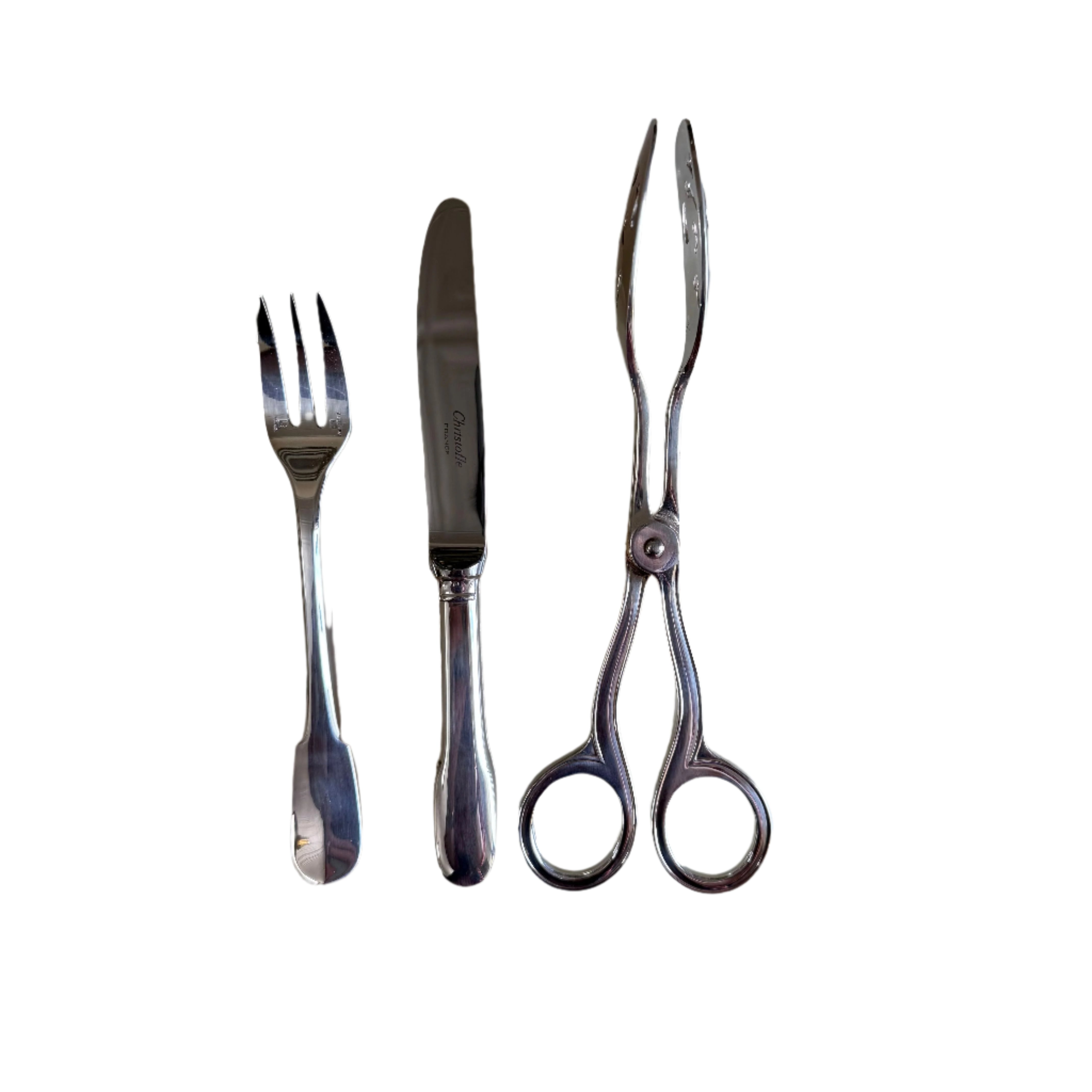 25 pc Christofle Cluny Silver Plated Pastry Set 0016149
