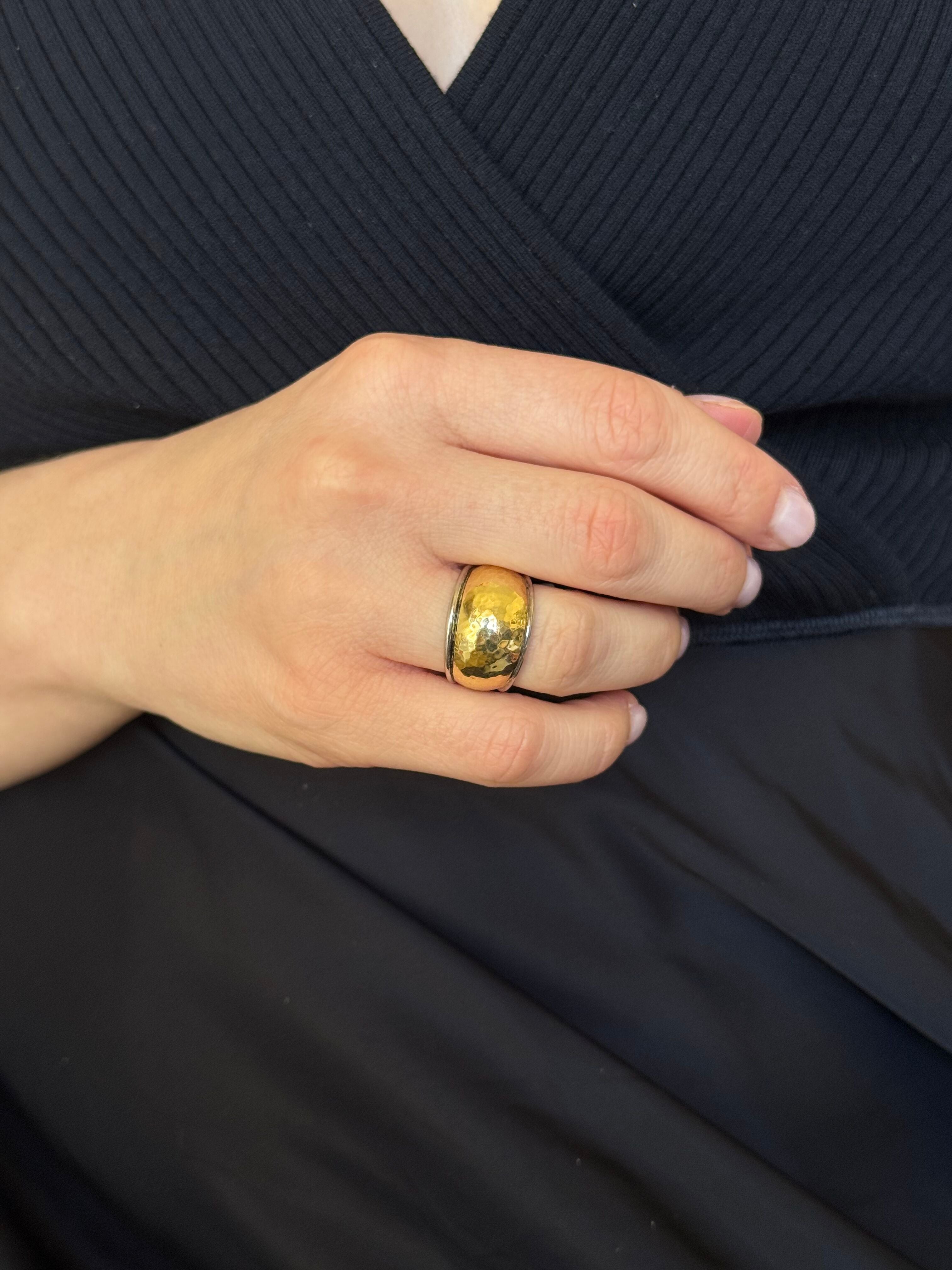 Ippolita Classico Gold Sterling Silver Hammered Tapered Band Ring