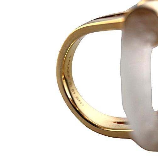 Lalique 1927 White Crystal Gold Plated Ring 10656400