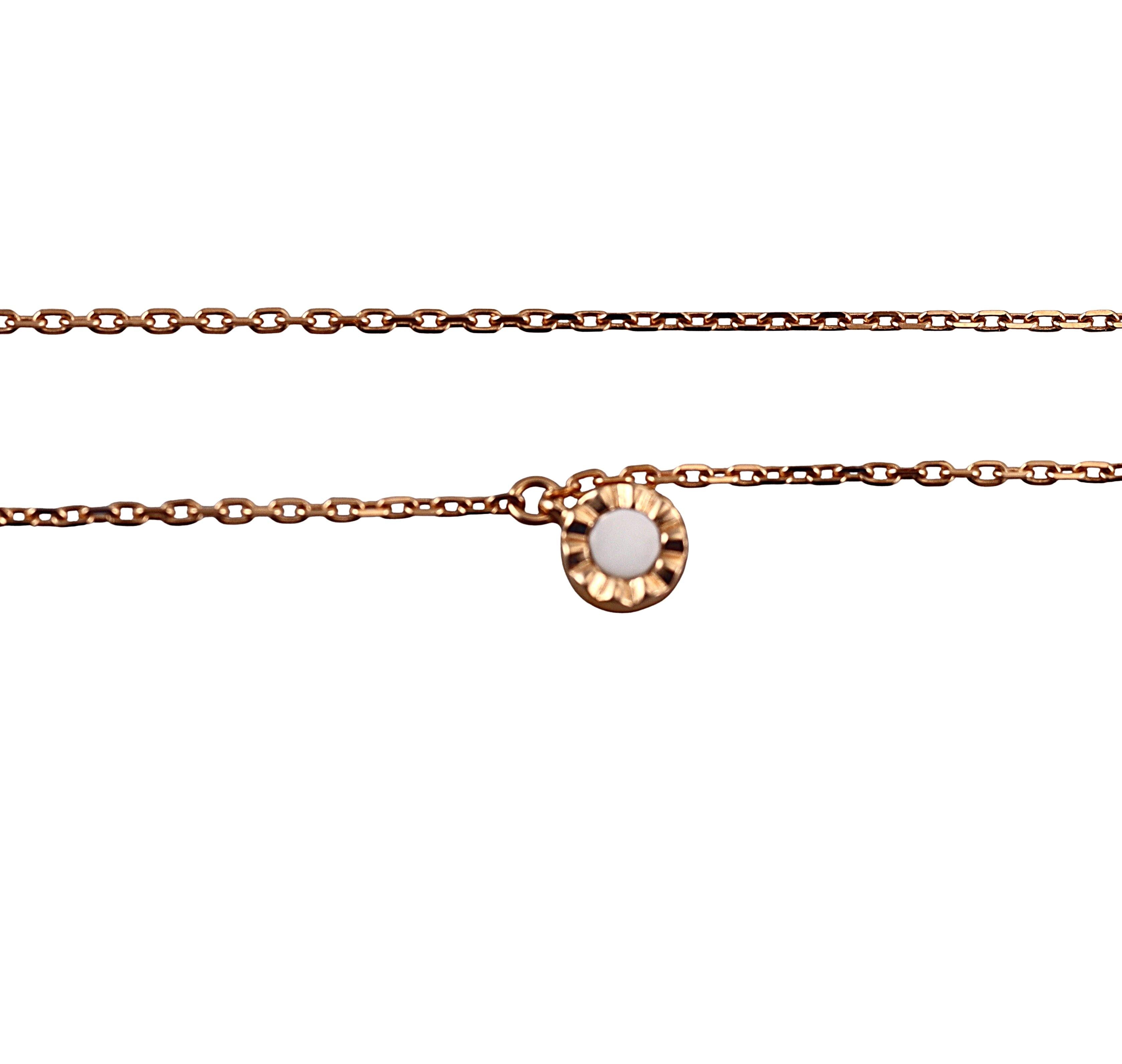 Marli 18k Gold Diamond White Opal Pendant Necklace