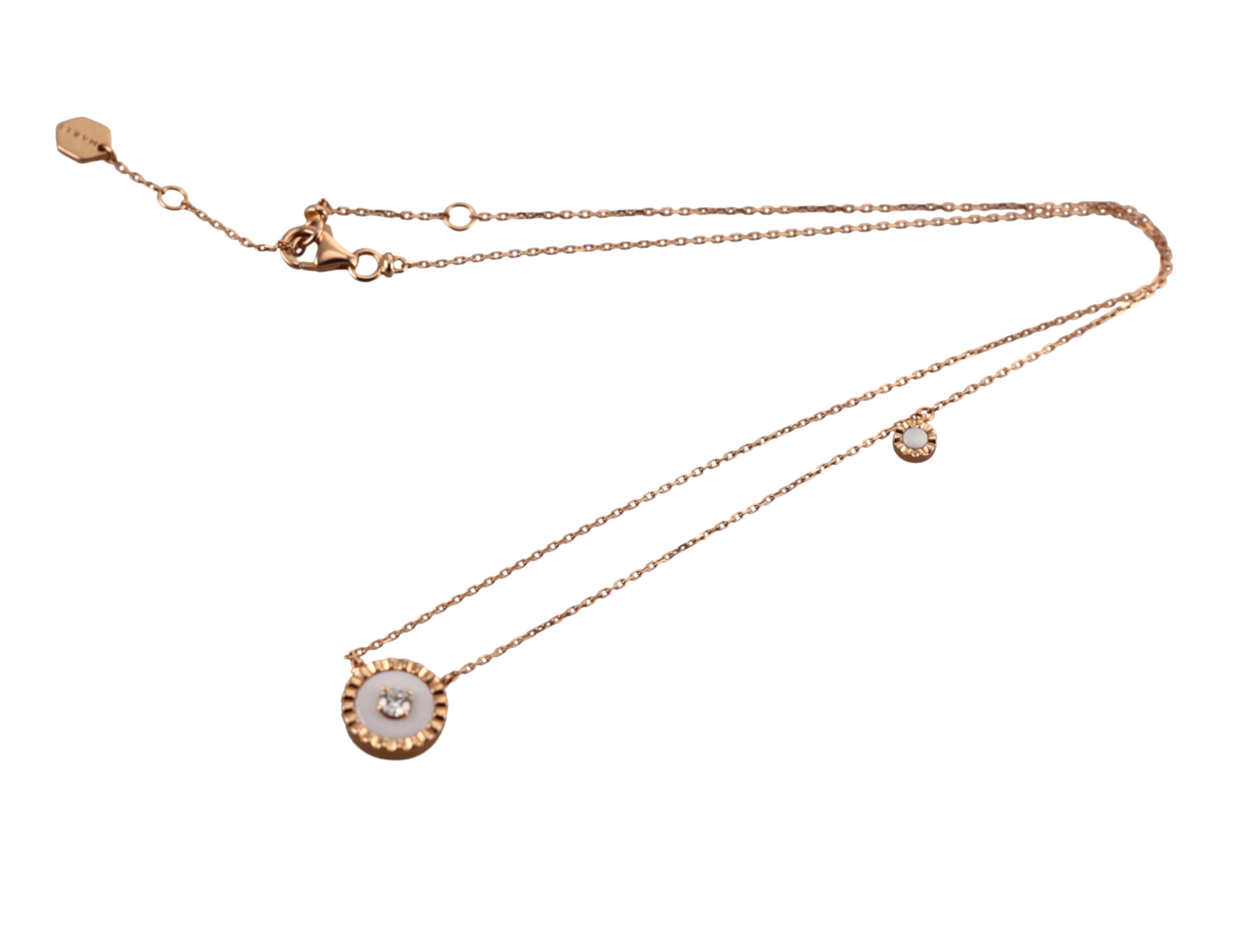 Marli 18k Gold Diamond White Opal Pendant Necklace