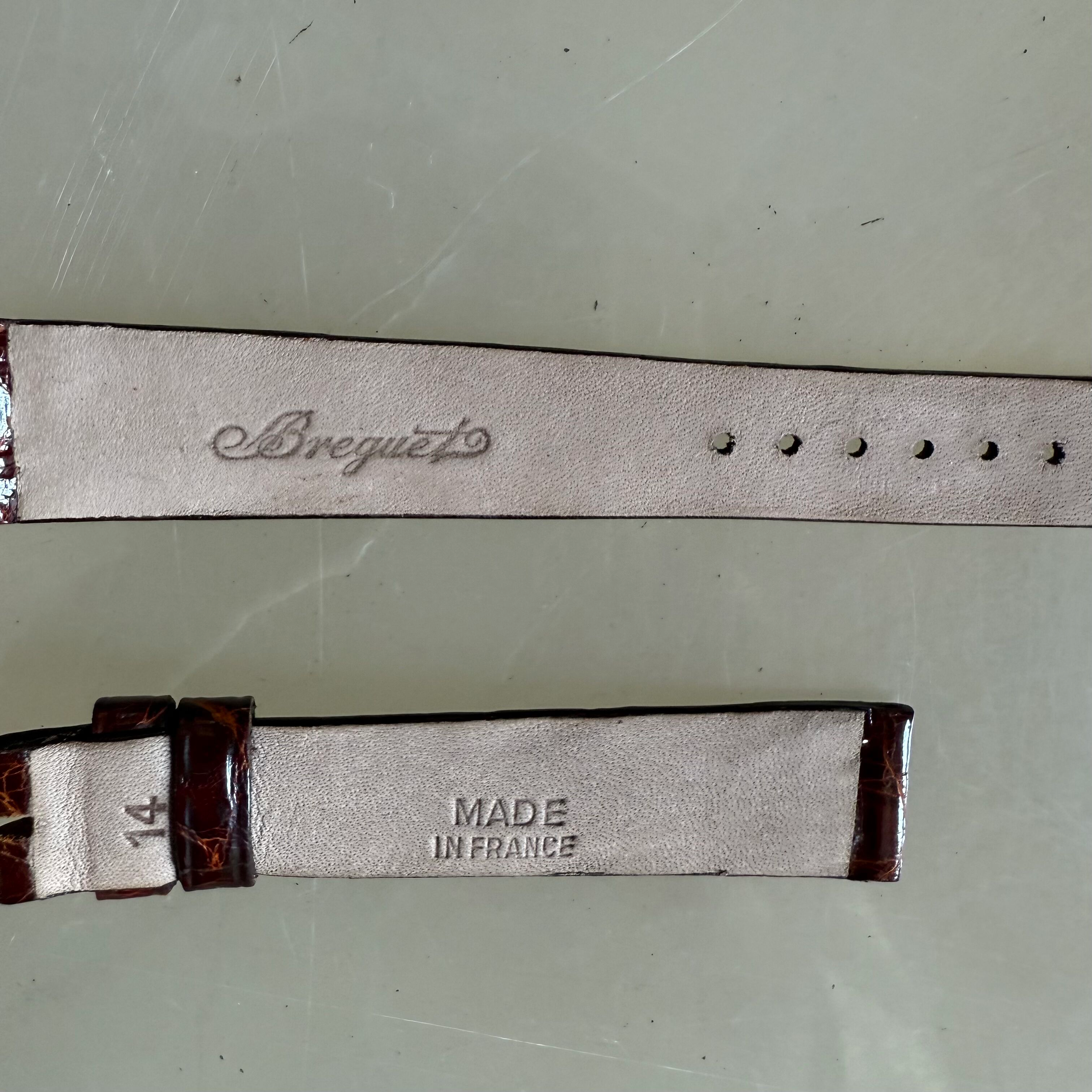Authentic Breguet Brown Crocodile Watch Strap Band 14.5mm
