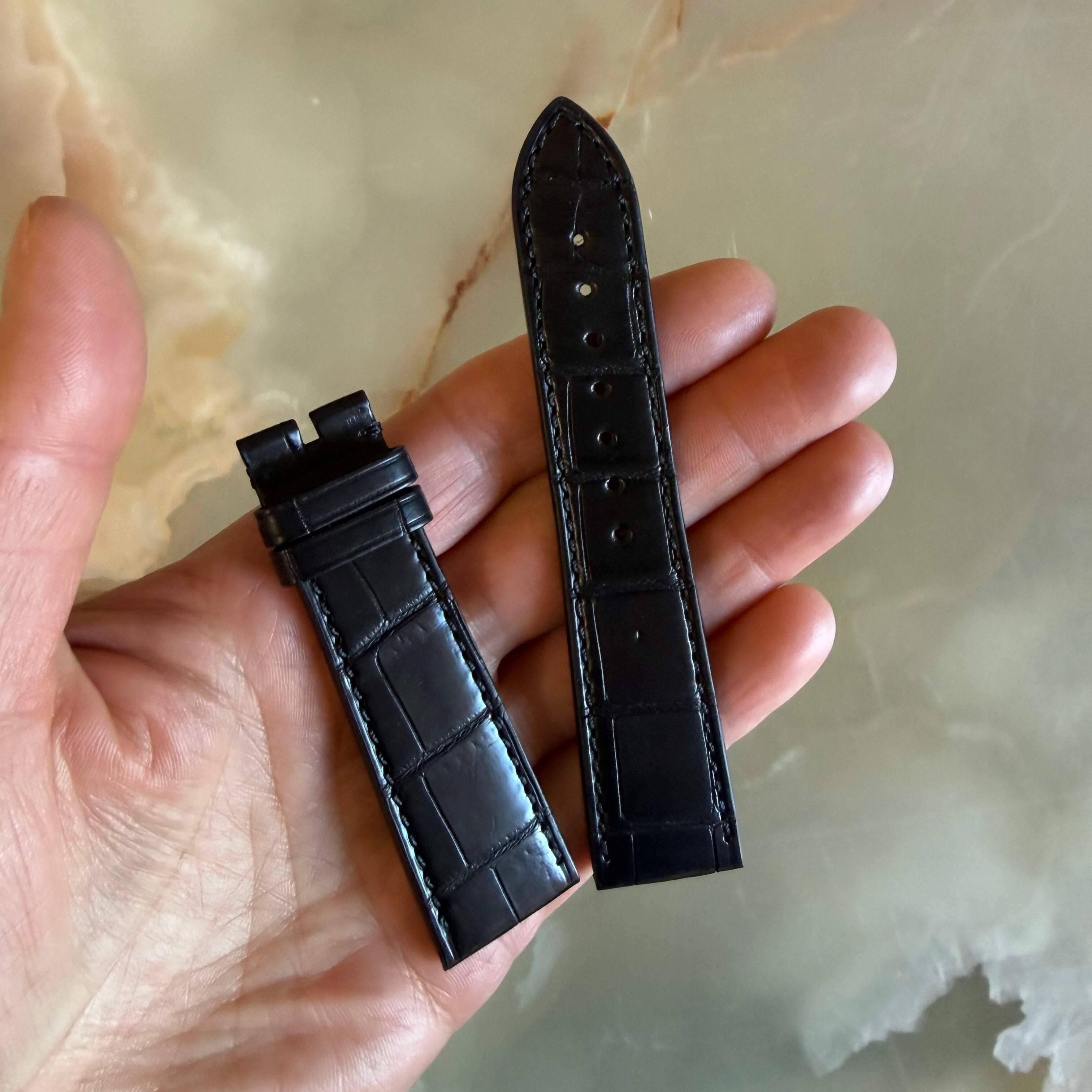 Authentic Zenith Black Alligator Watch Strap Band 22mm 2218-630