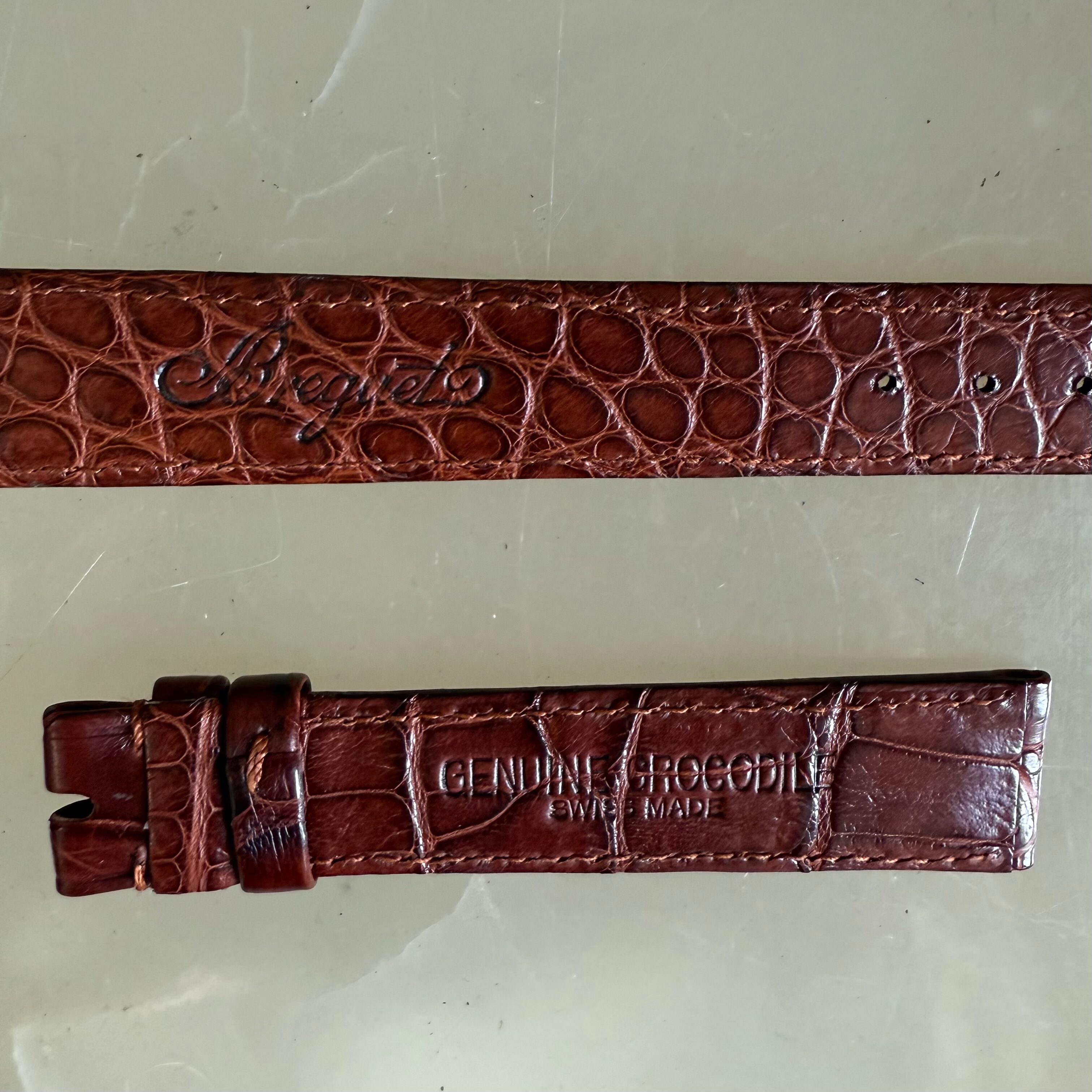 Authentic Breguet Brown Crocodile Watch Strap Band 16mm Stitched