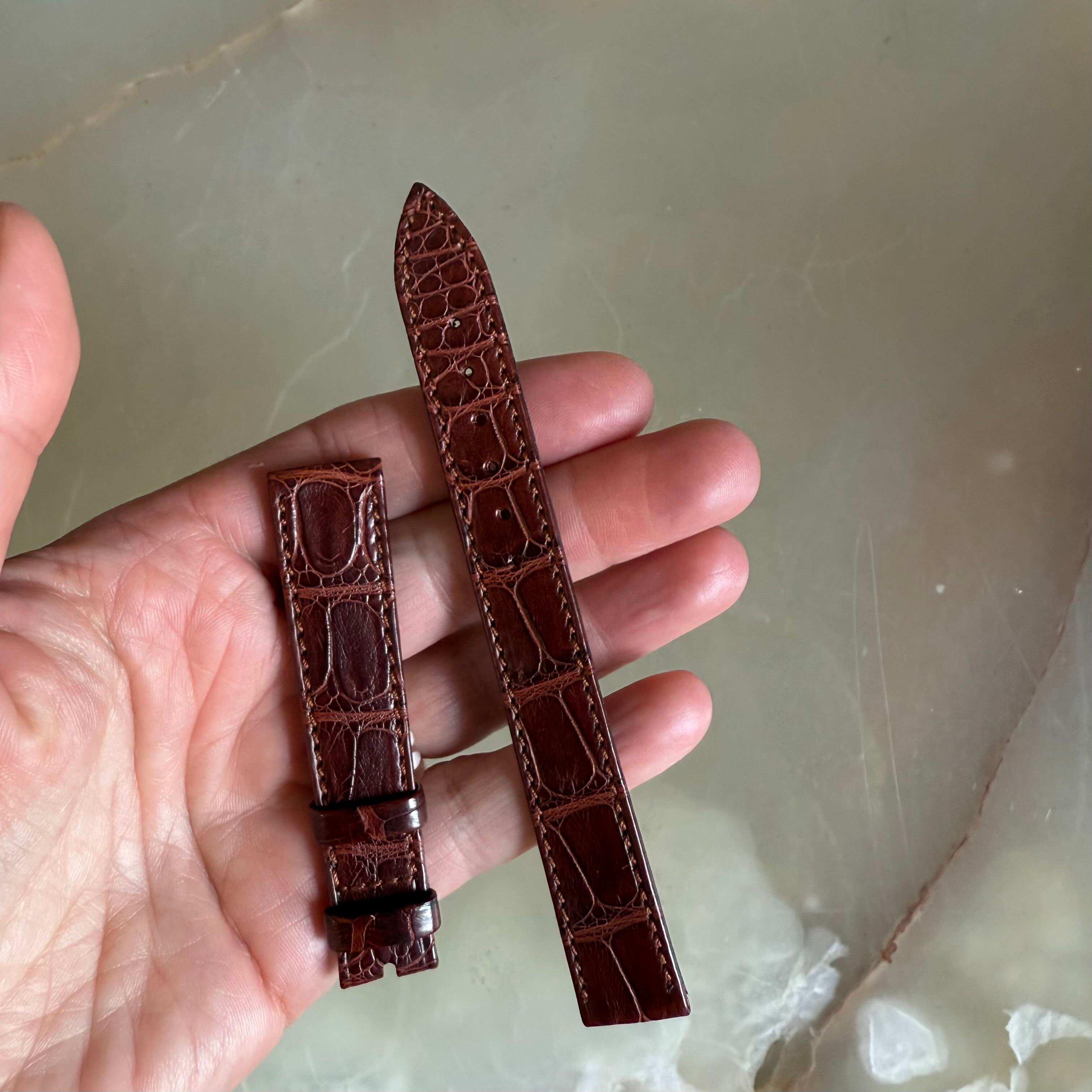 Authentic Breguet Brown Crocodile Watch Strap Band 16mm Stitched