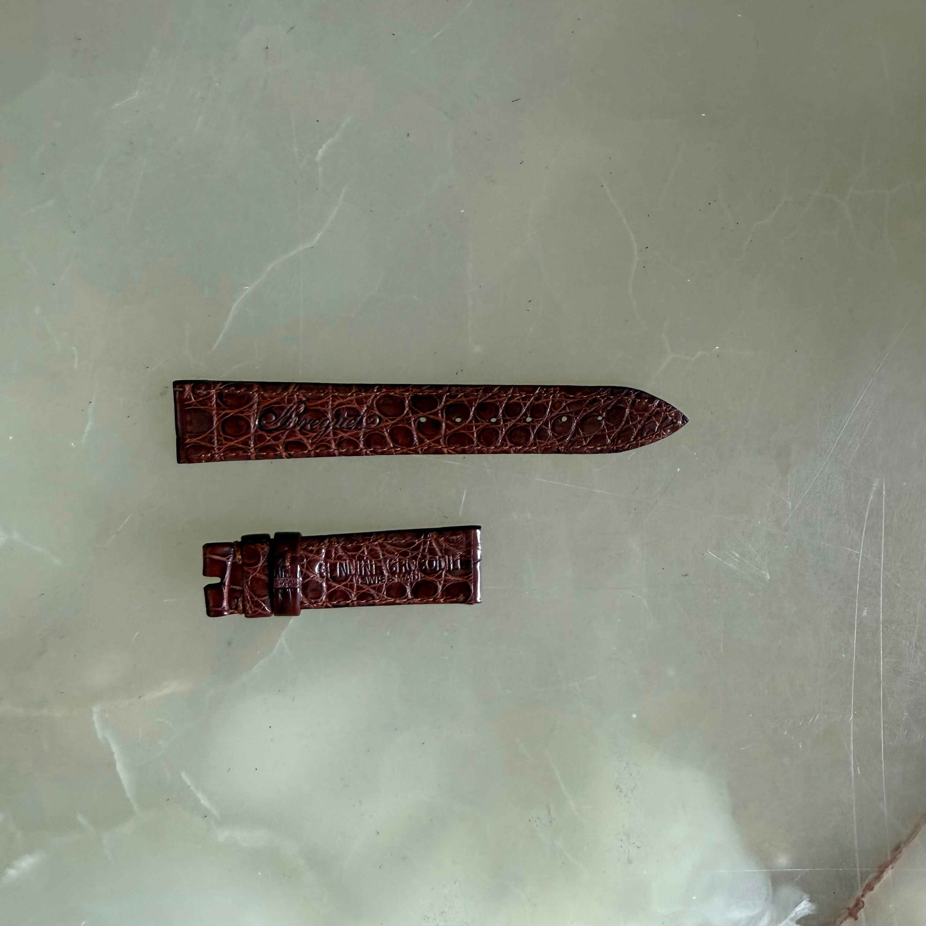 Authentic Breguet Brown Crocodile Watch Strap Band 16mm Stitched