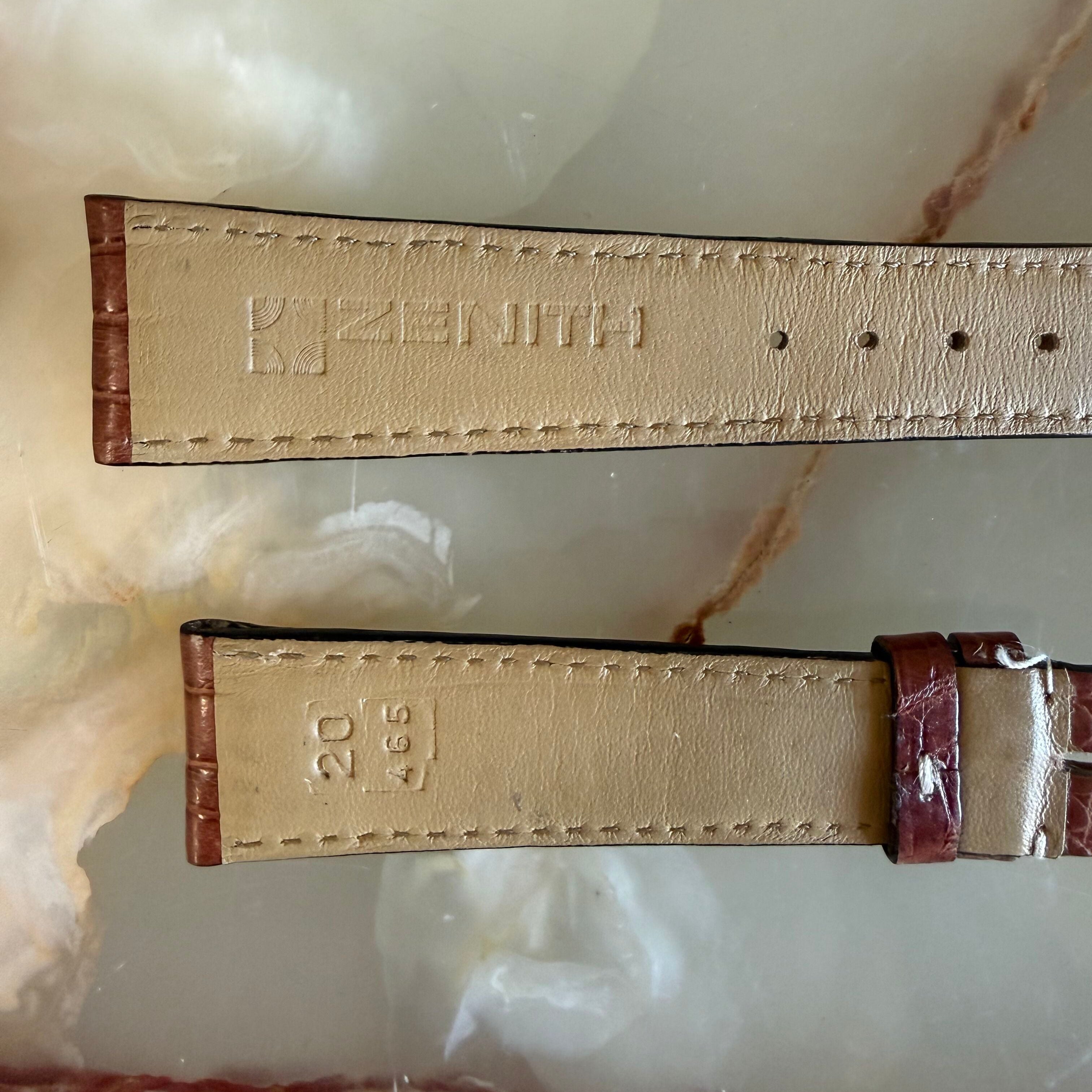 Authentic Zenith Brown Alligator Watch Strap Band 20mm 20-465