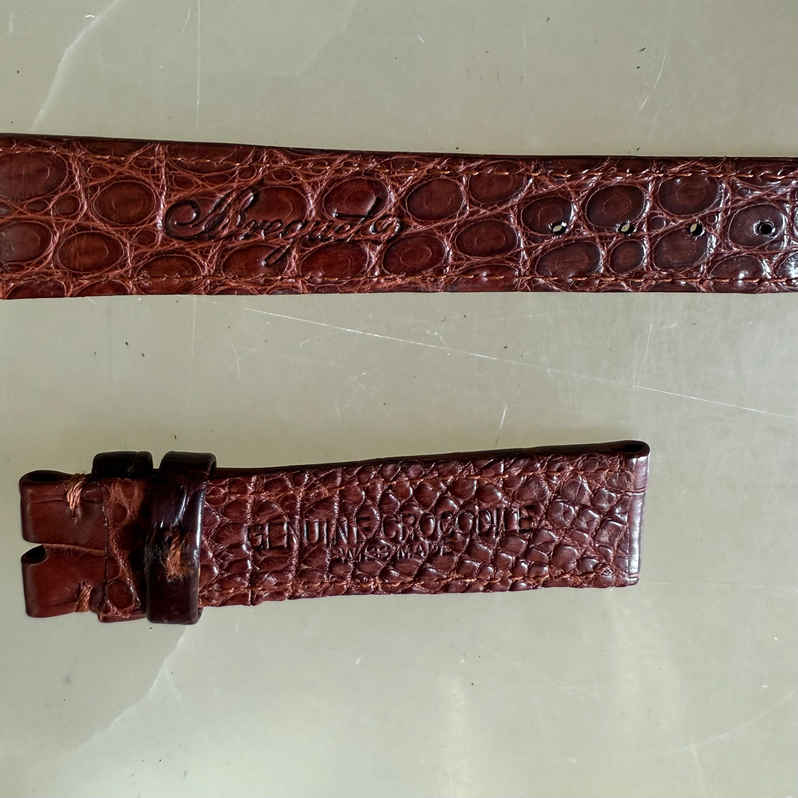 Authentic Breguet Brown Crocodile Watch Strap Band 16mm Stitched