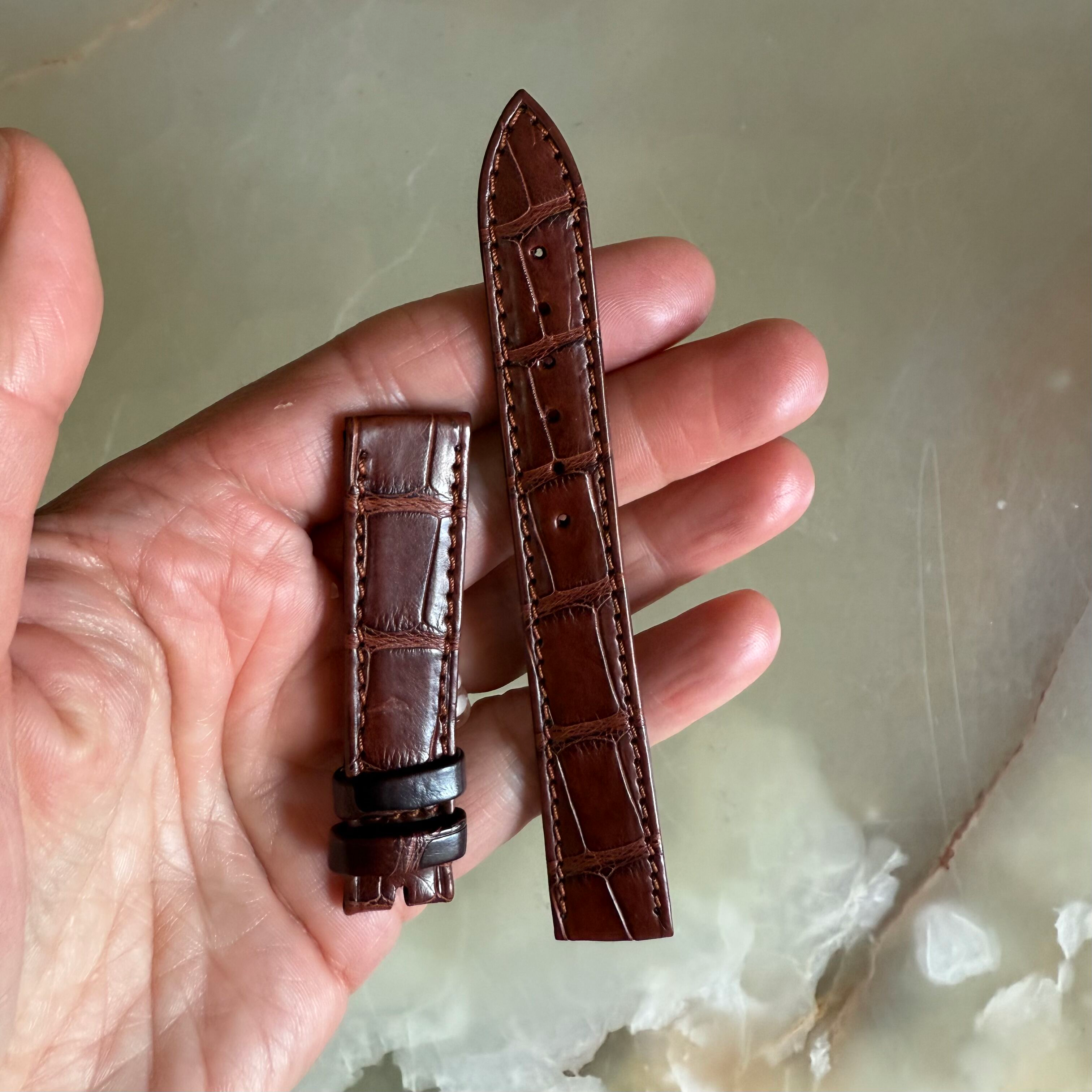 Authentic Breguet Brown Crocodile Watch Strap Band 16mm Stitched