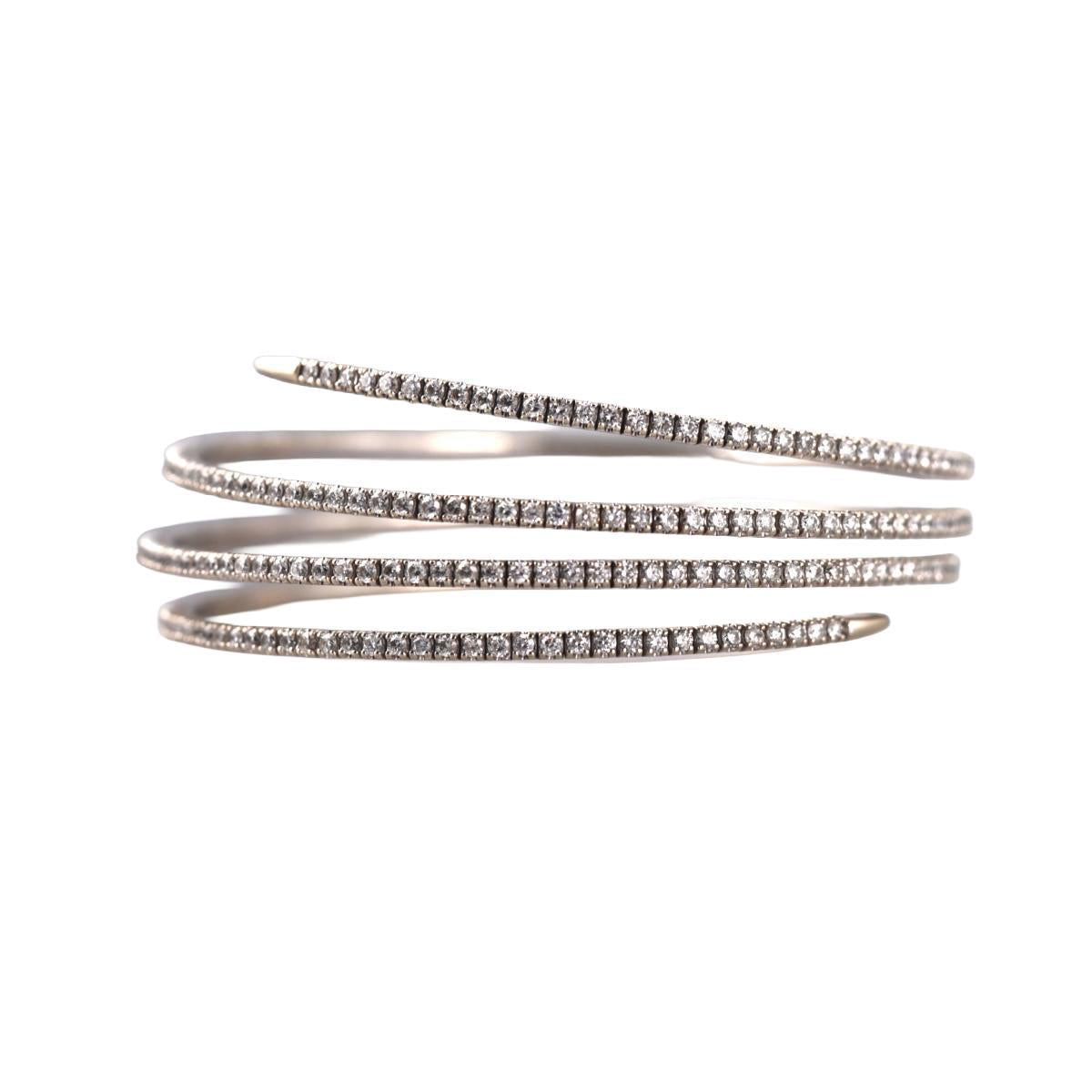 Modern 14k White Gold 6.00ctw Diamond Bracelet