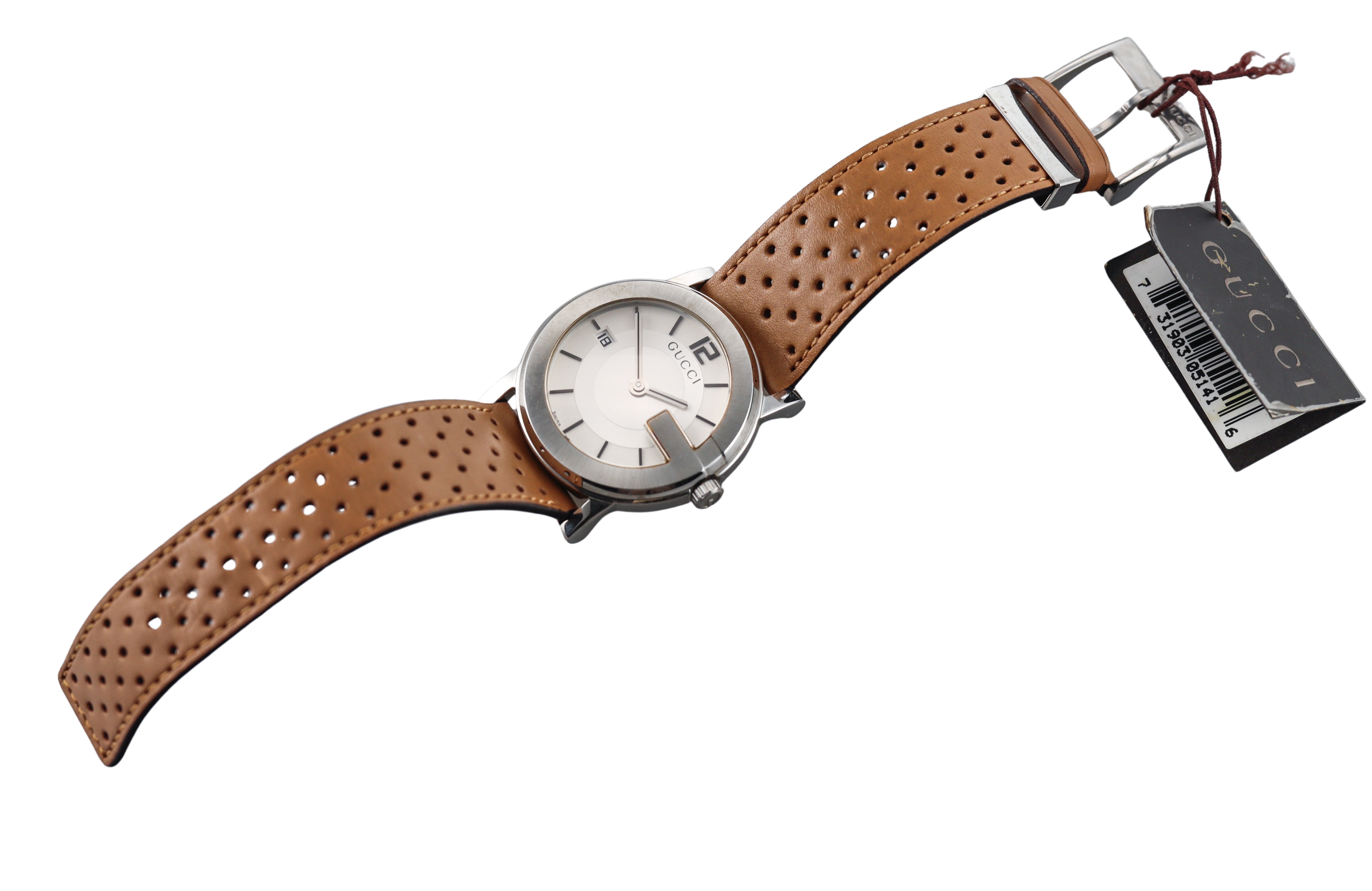 Gucci G Round Silver Dial Steel Watch YA101401