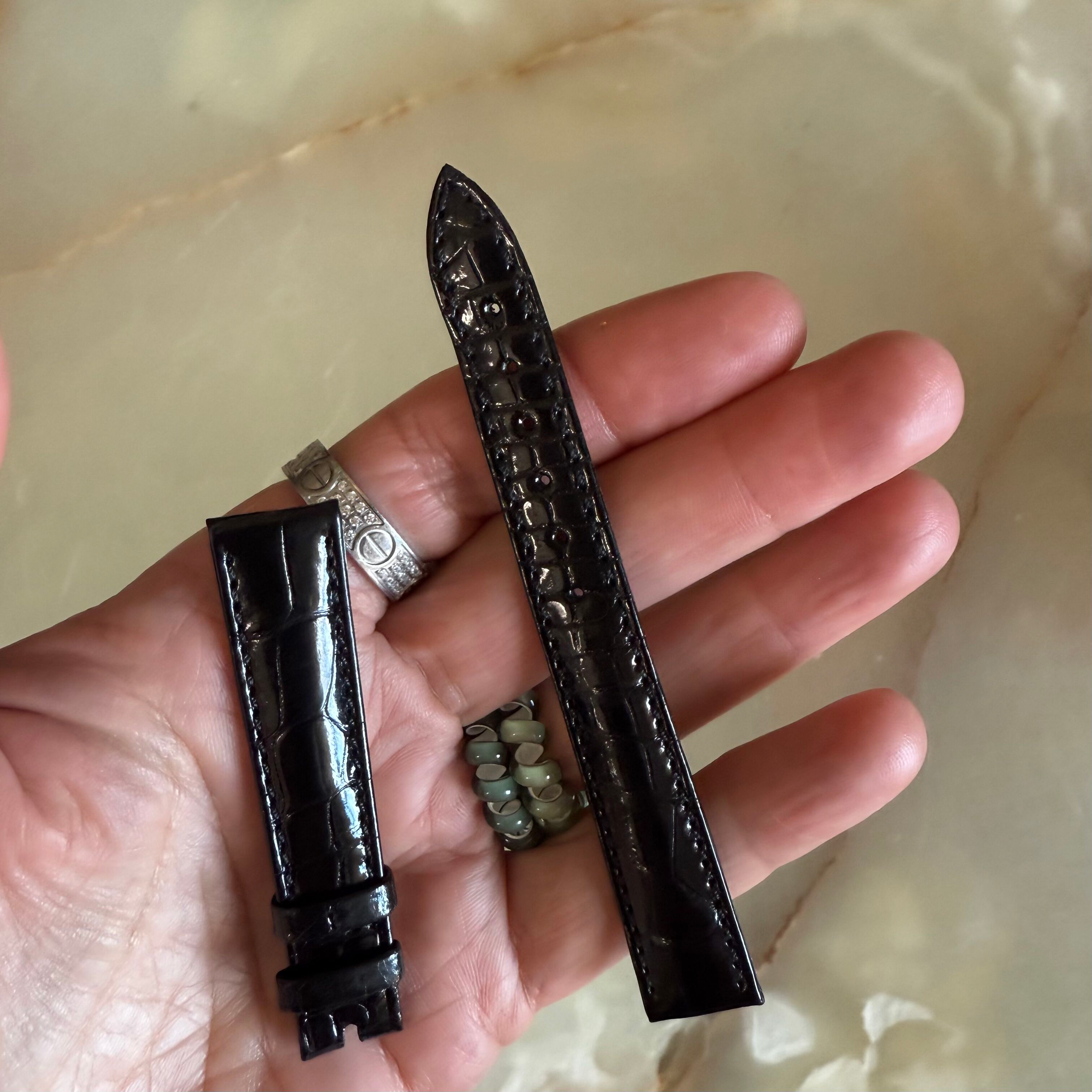 Authentic Breguet Black Crocodile Watch Strap Band 15mm Padded & Stitched