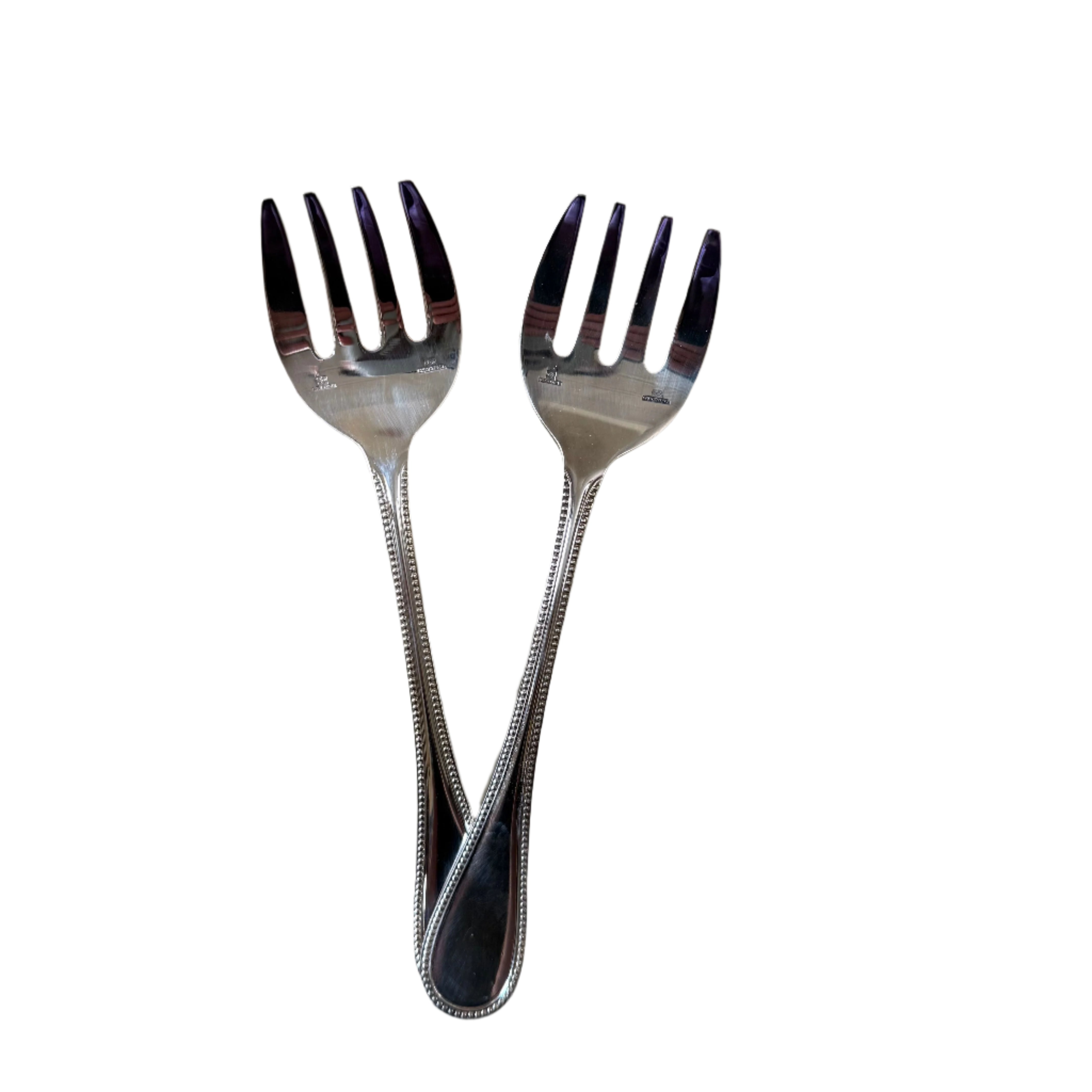 Christofle Perles Silver Plated Sardine Fork Set of 2