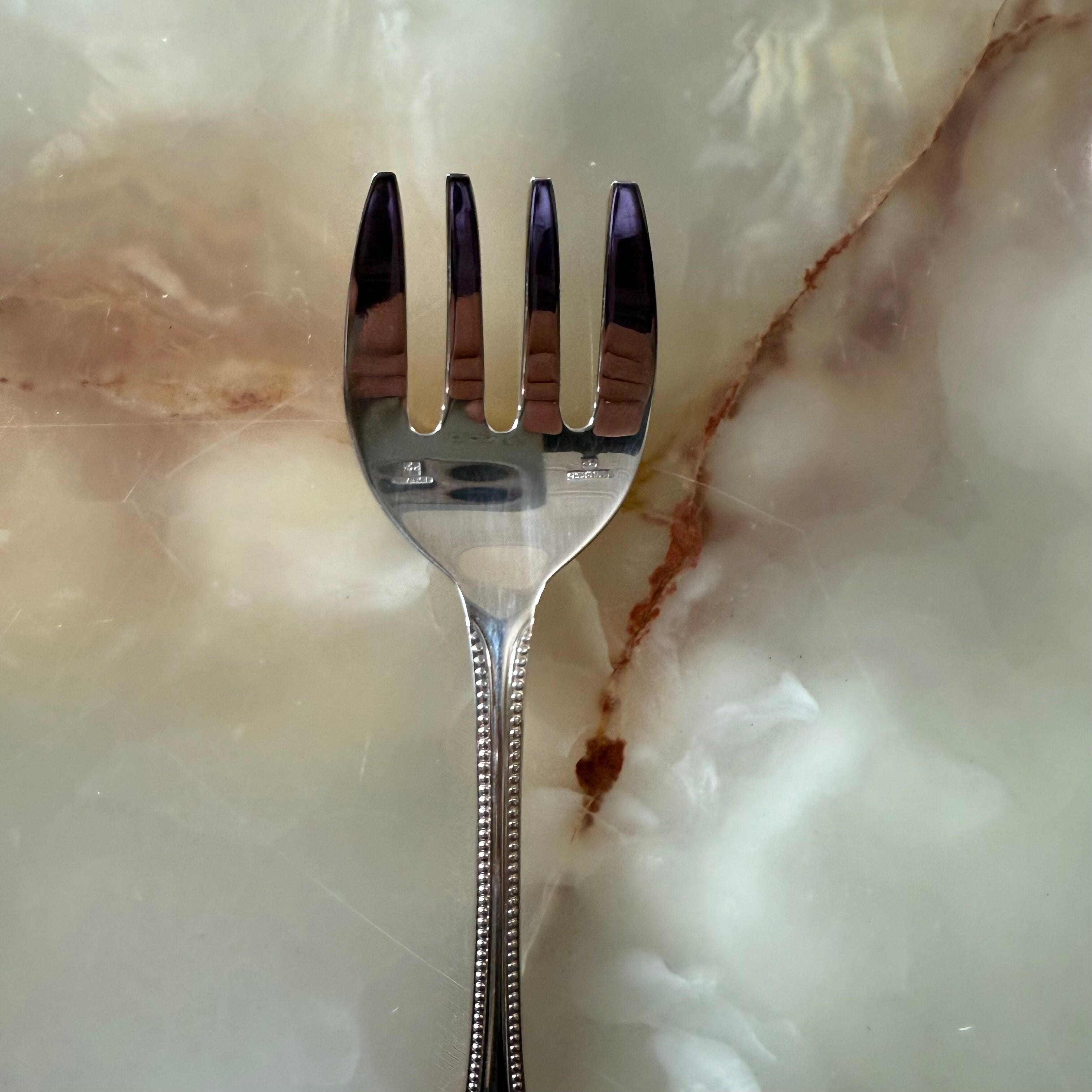 Christofle Perles Silver Plated Sardine Fork Set of 2