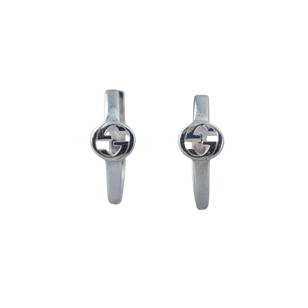 Gucci Interlocking G Sterling Silver Hoop Earrings