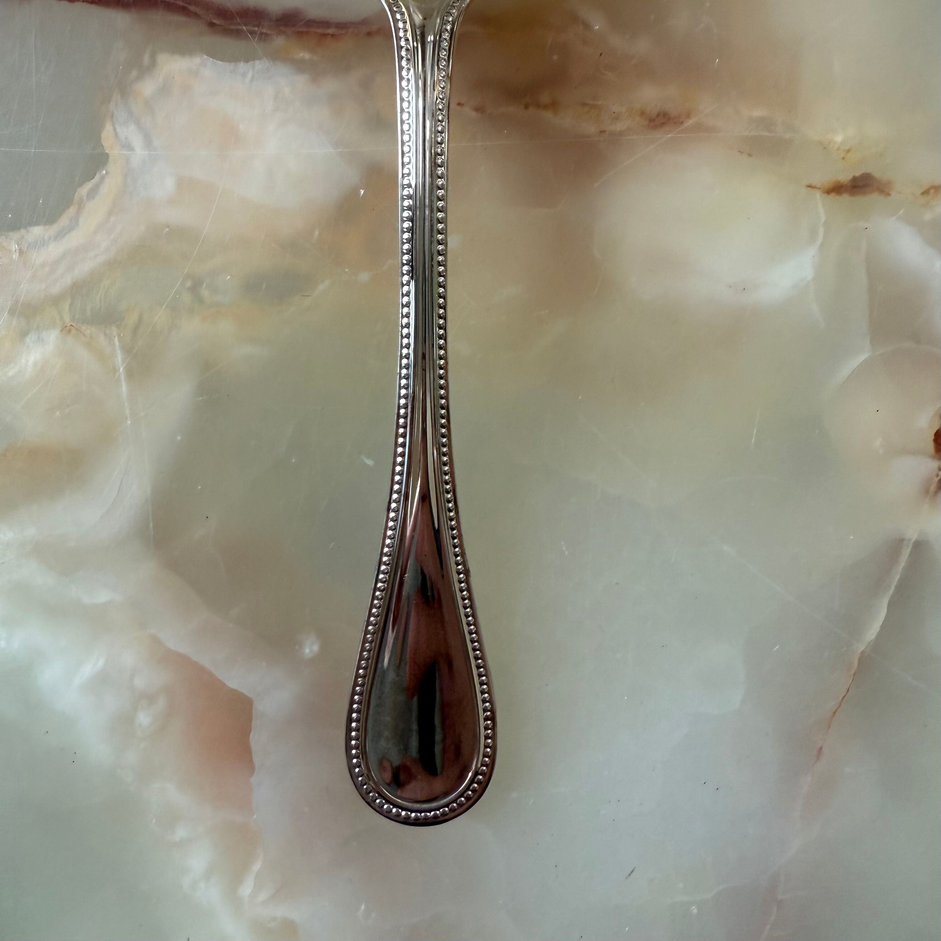 Christofle Perles Silver Plated Dessert Spoon Set of 2 0010014