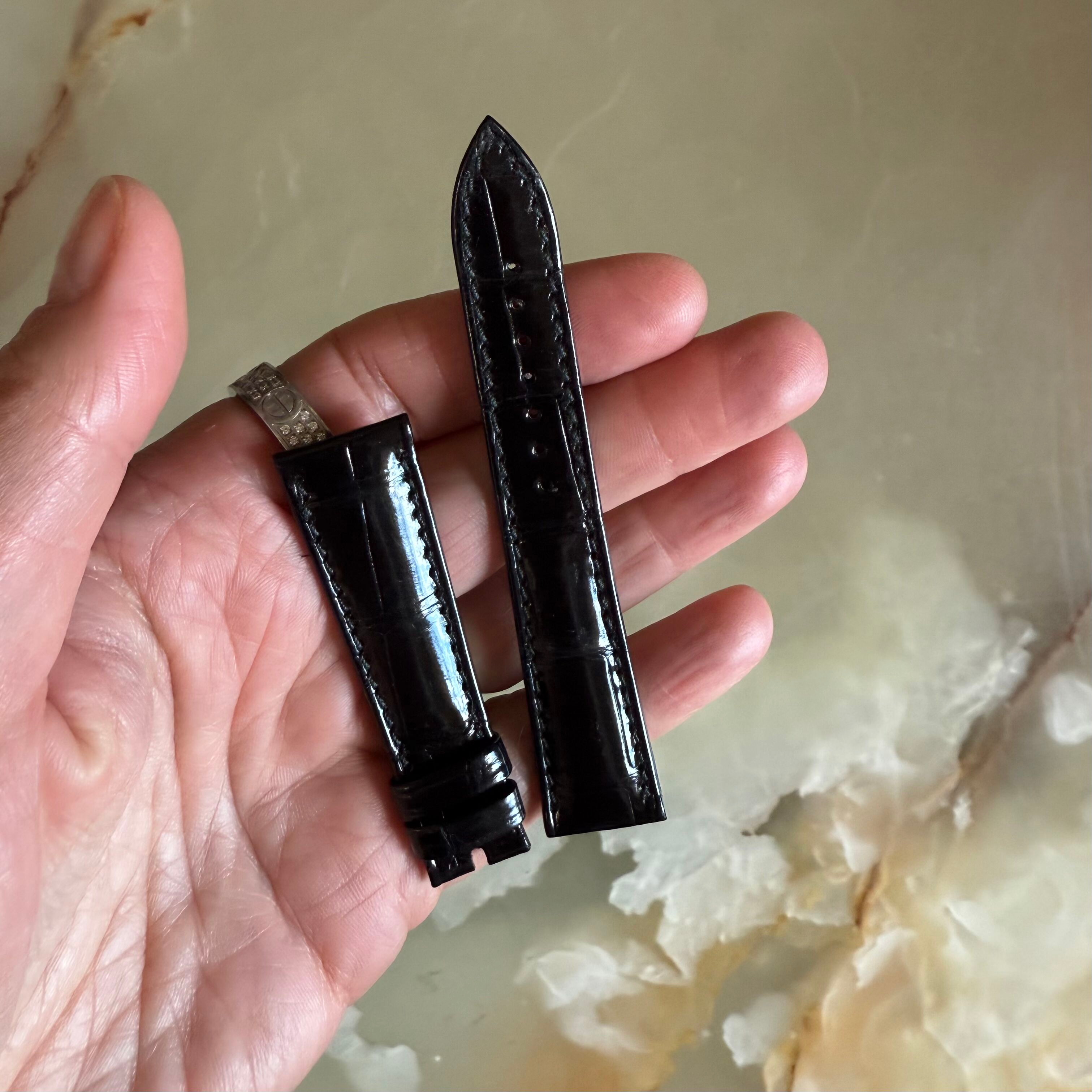 Authentic Breguet Black Crocodile Watch Strap Band 18mm Padded & Stitched