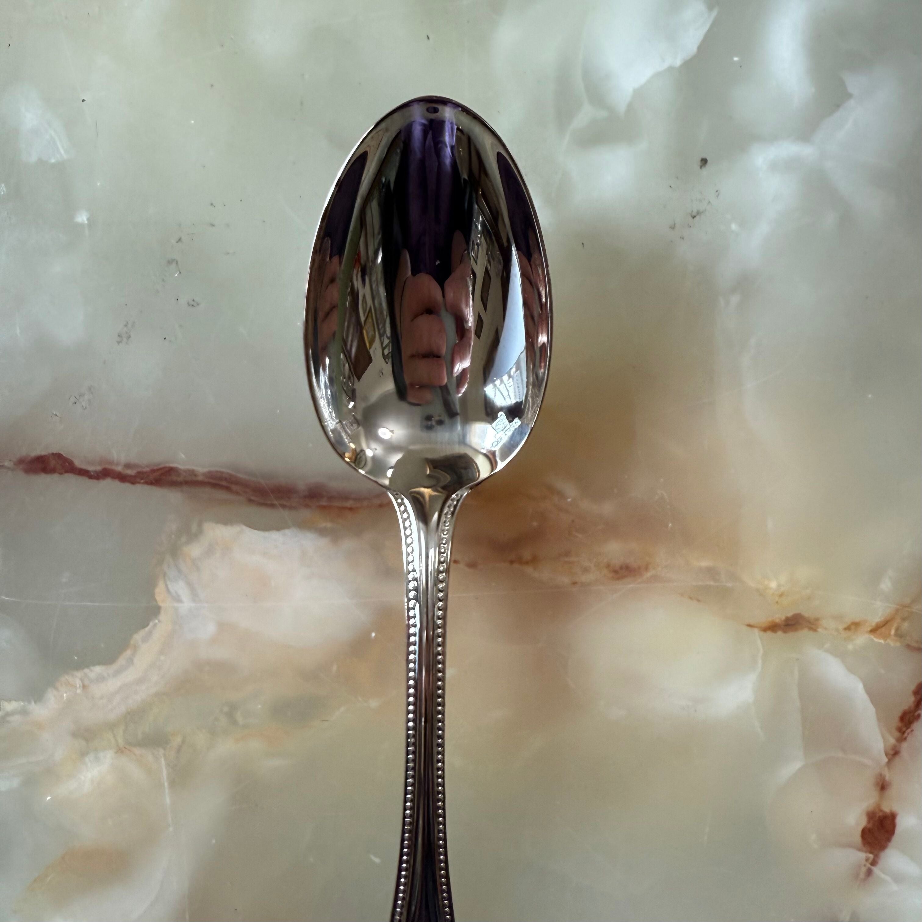 Christofle Perles Silver Plated Dessert Spoon Set of 2 0010014
