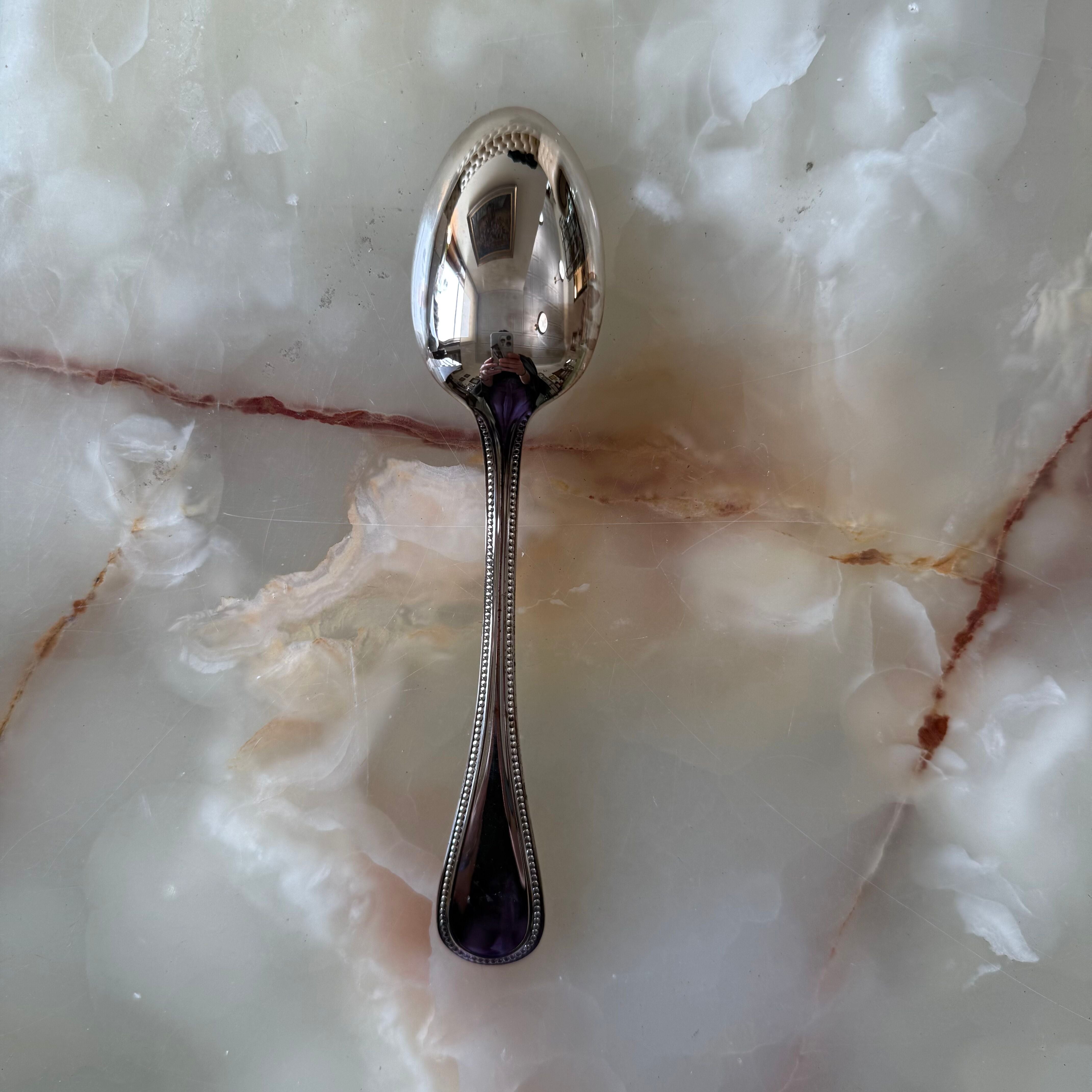 Christofle Perles Silver Plated Dessert Spoon Set of 2 0010014