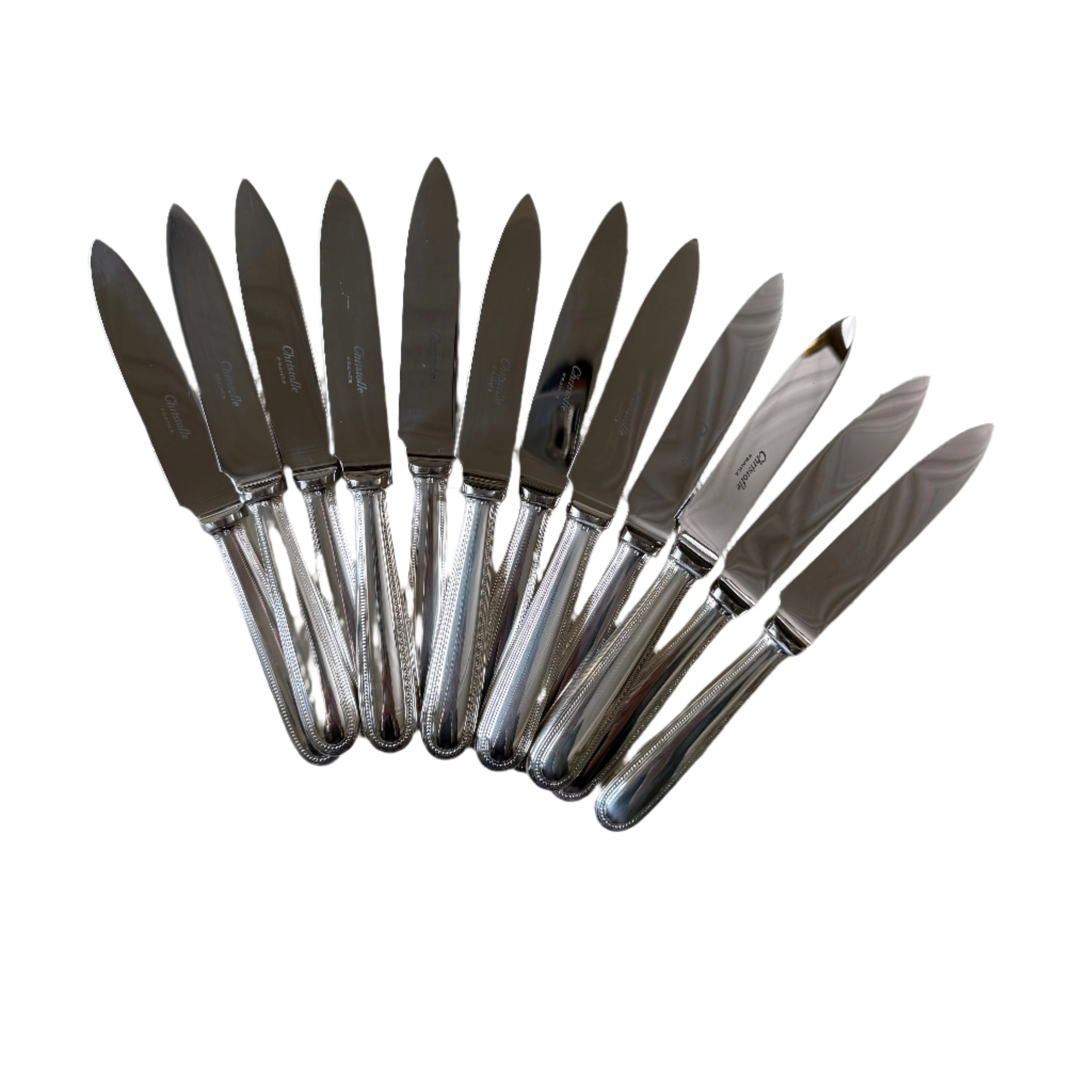 Christofle Perles Silver Plated Fruit Knife Set of 12 0010026