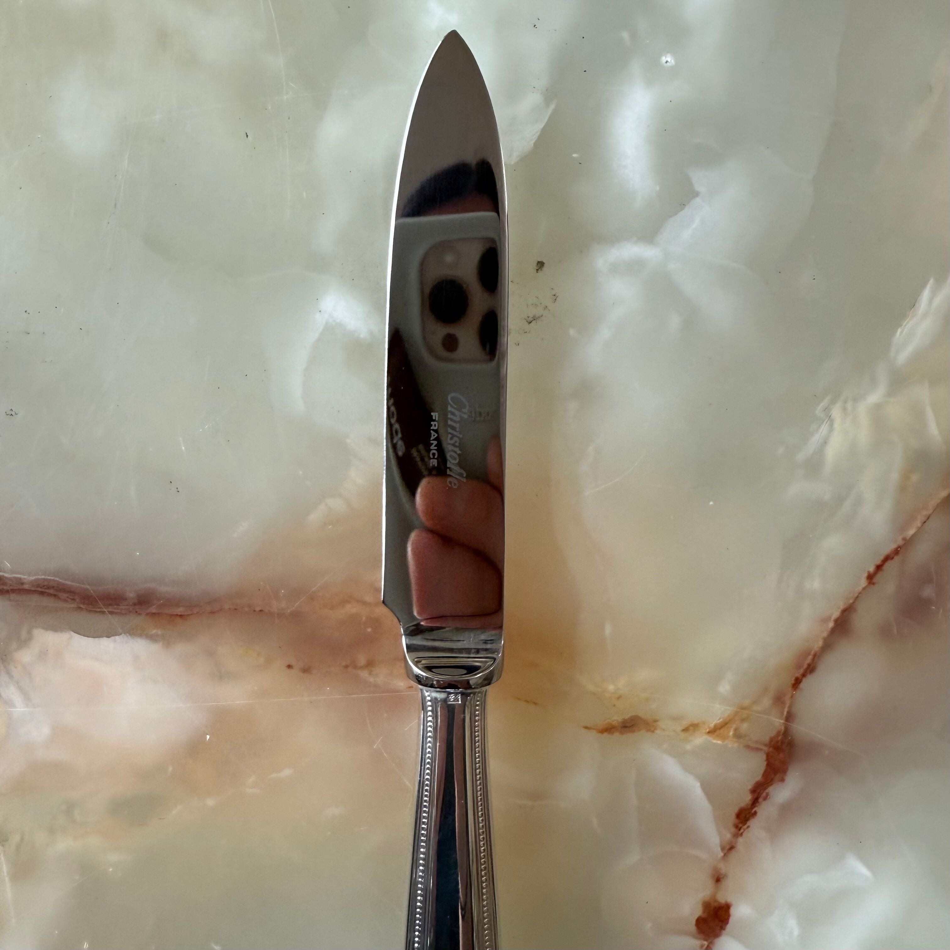 Christofle Perles Silver Plated Fruit Knife Set of 12 0010026