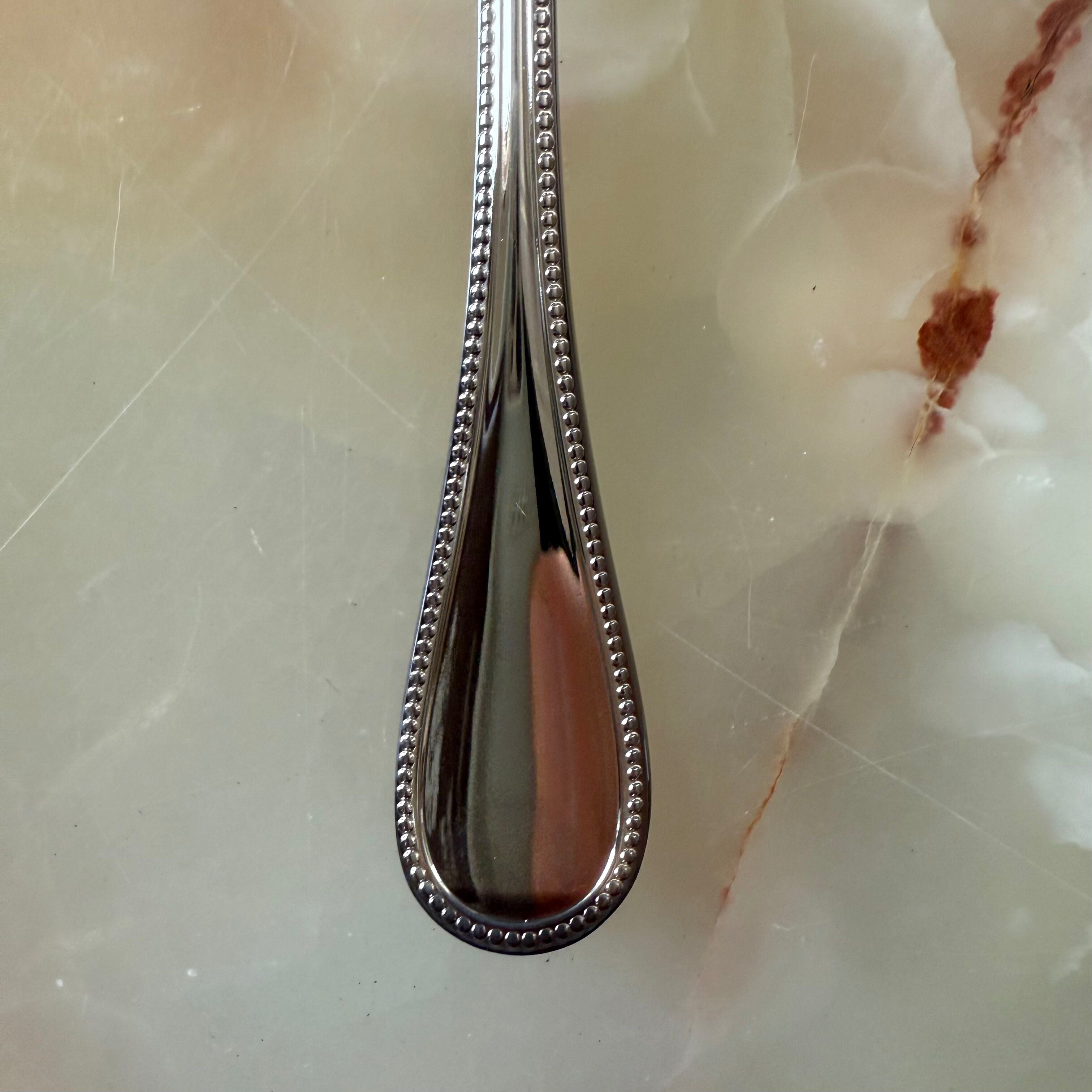 Christofle Perles Silver Plated Cold Meat Fork Small 0010077