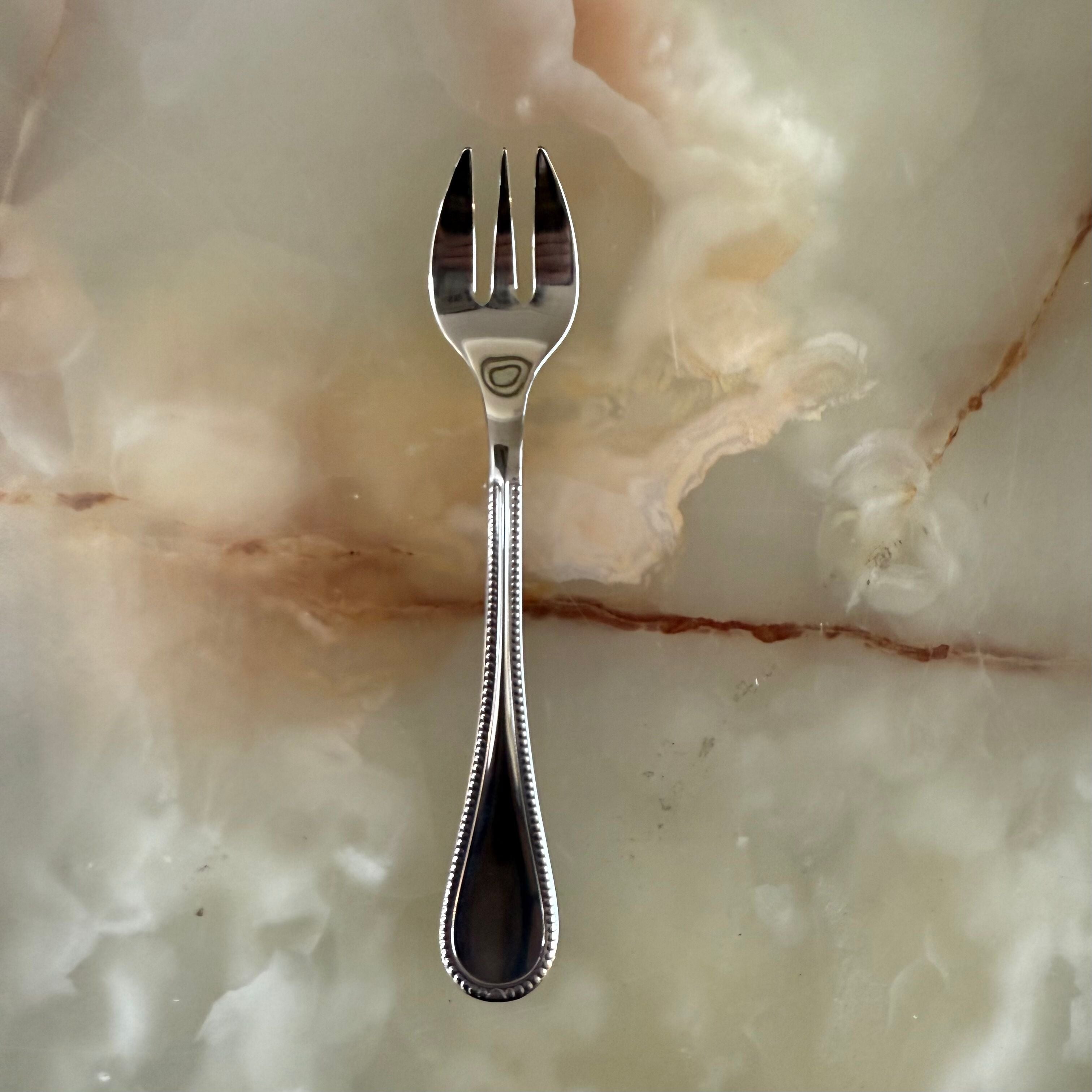 Christofle Perles Stainless Steel Oyster Fork Set of 12