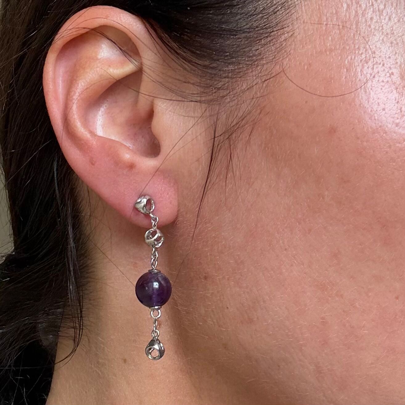 Di Modolo Icona Sterling Silver Amethyst Drop Earrings