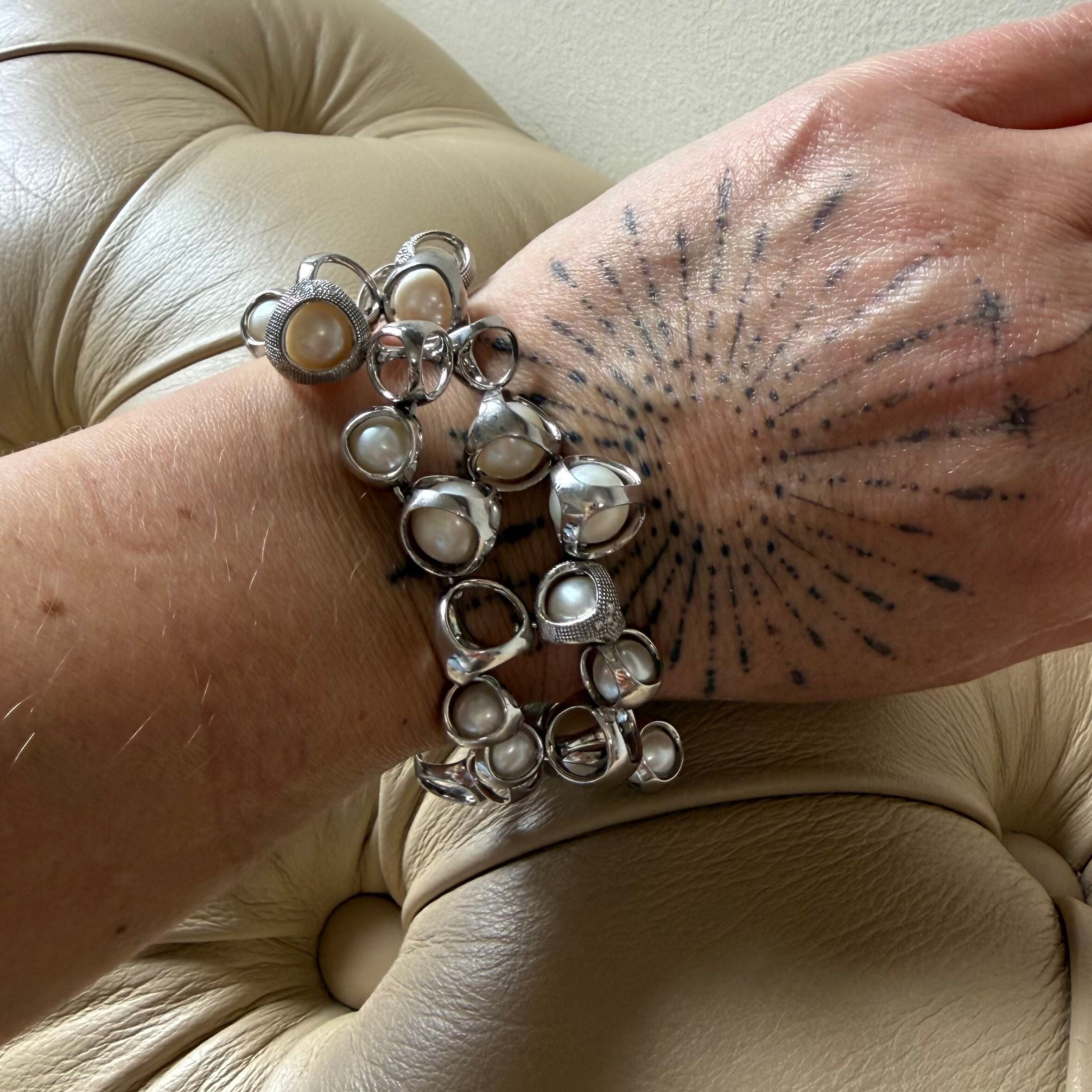 Di Modolo Icona Sterling Silver Pearl Diamond Bracelet