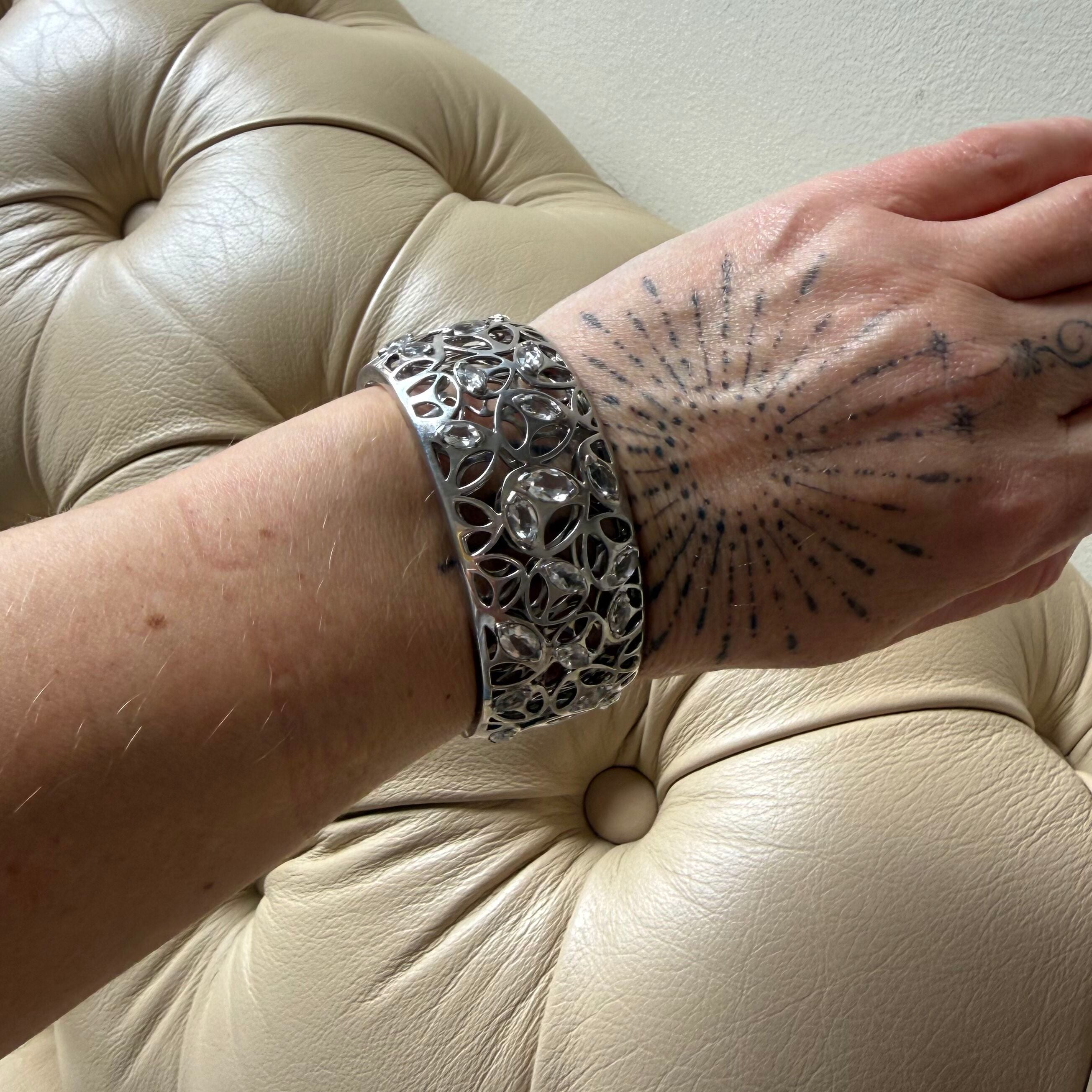 Di Modolo Sterling Silver Crystal Cuff Bracelet