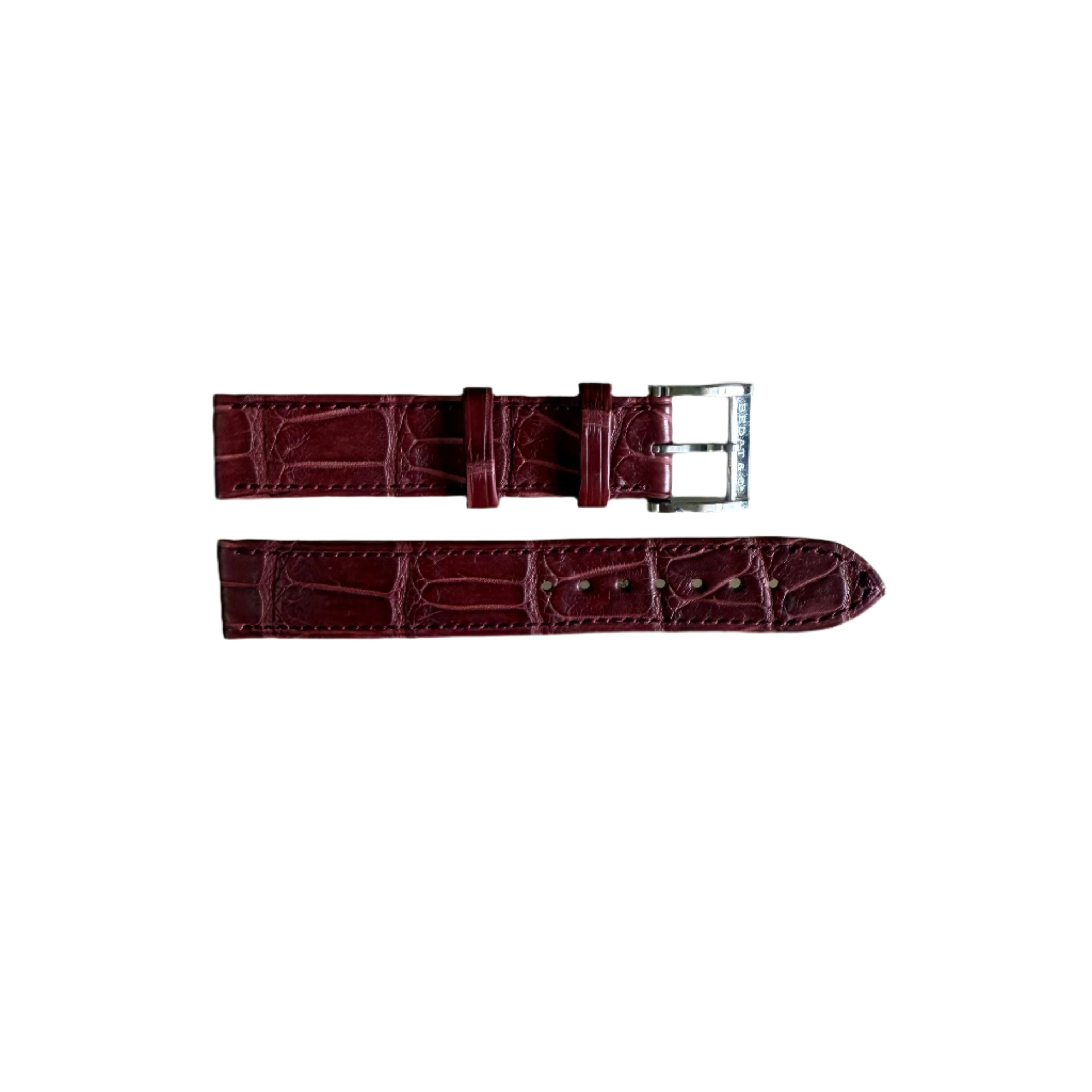 Authentic Bedat & Co 16mm Burgundy Alligator Watch Strap Band with Buckle
