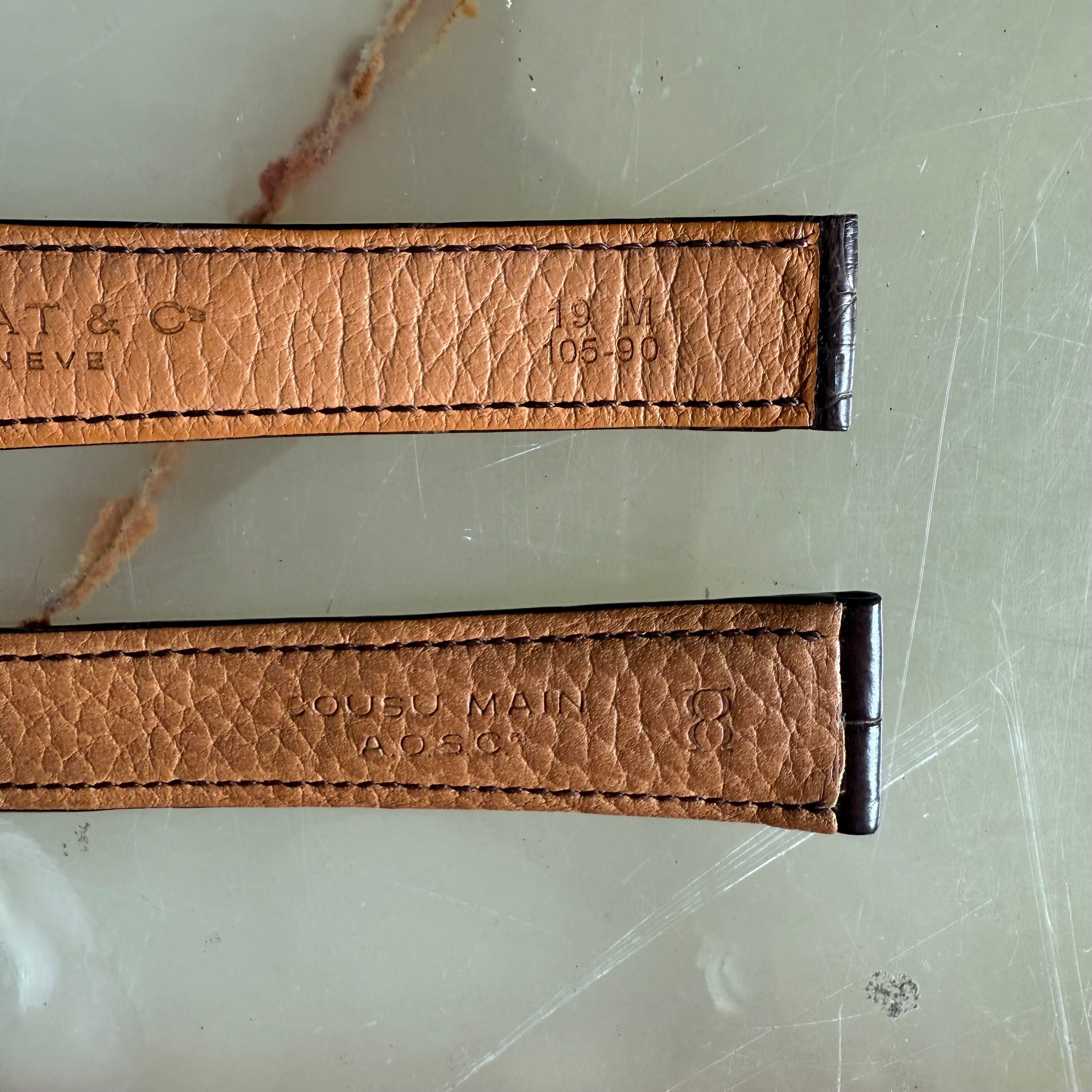 Authentic Bedat & Co Brown Alligator Watch Strap Band 19mm