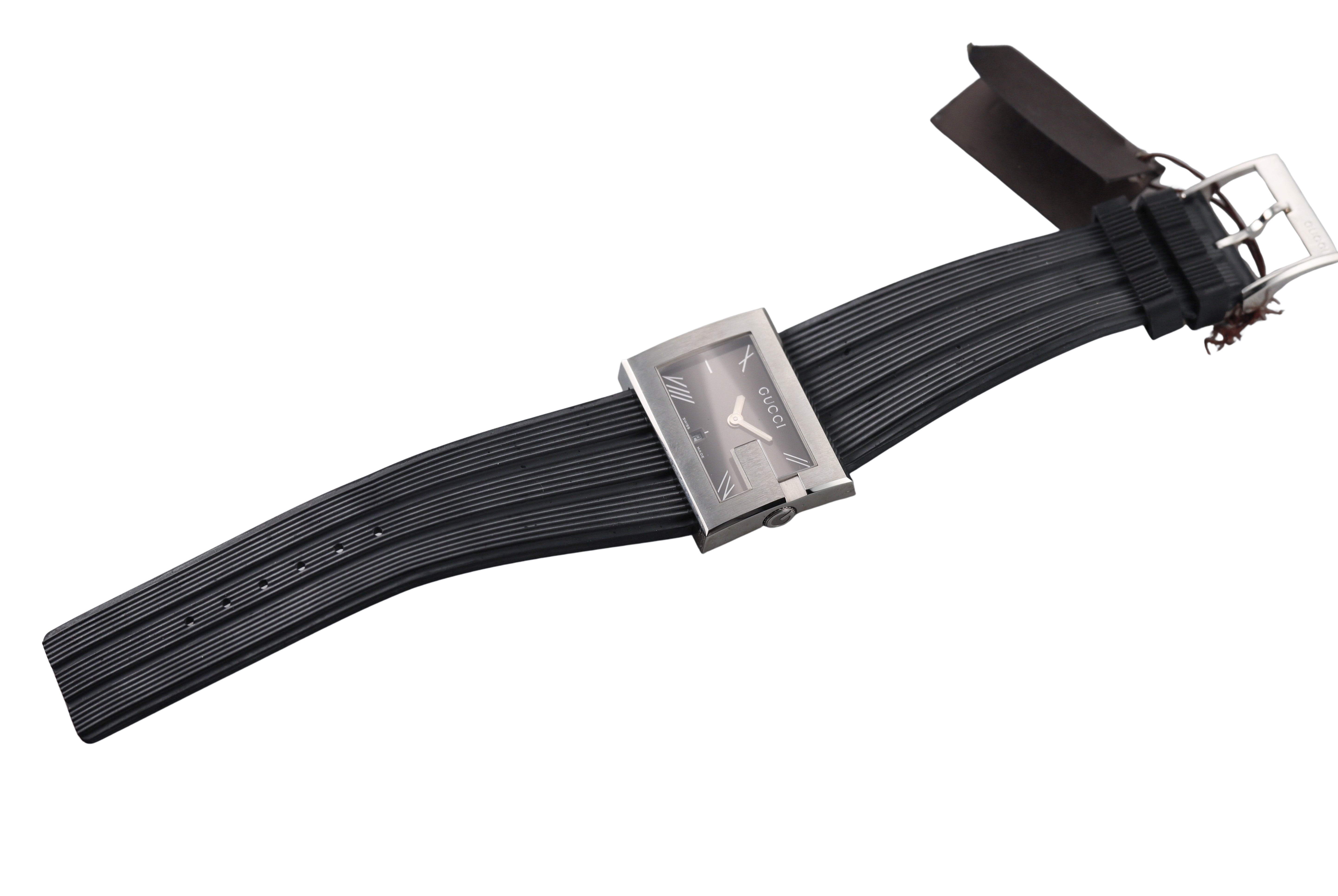 Gucci G-Watch Rubber Strap Steel Men's Watch YA100304