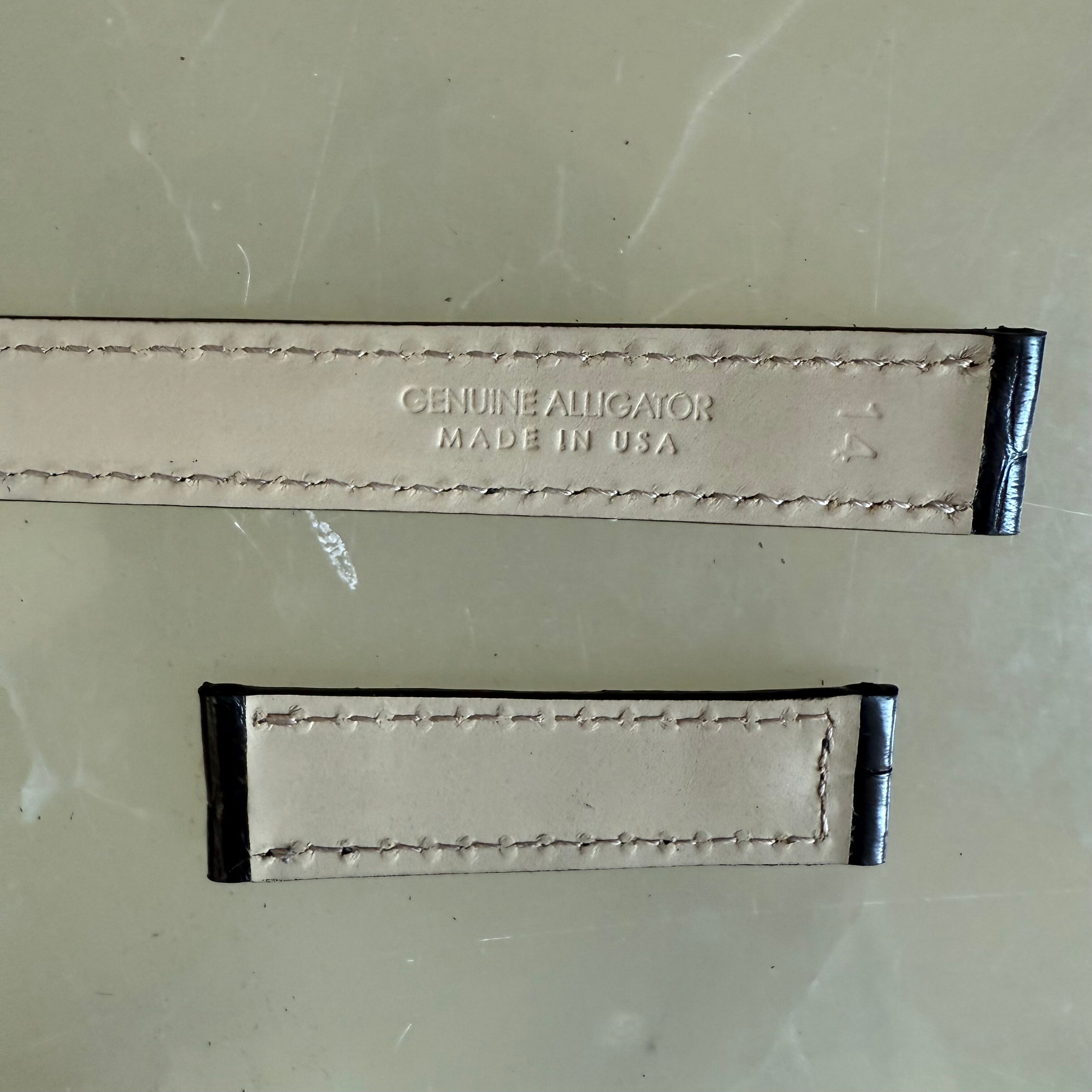 Genuine Alligator Watch Strap Band 14mm Padded & Stitched
