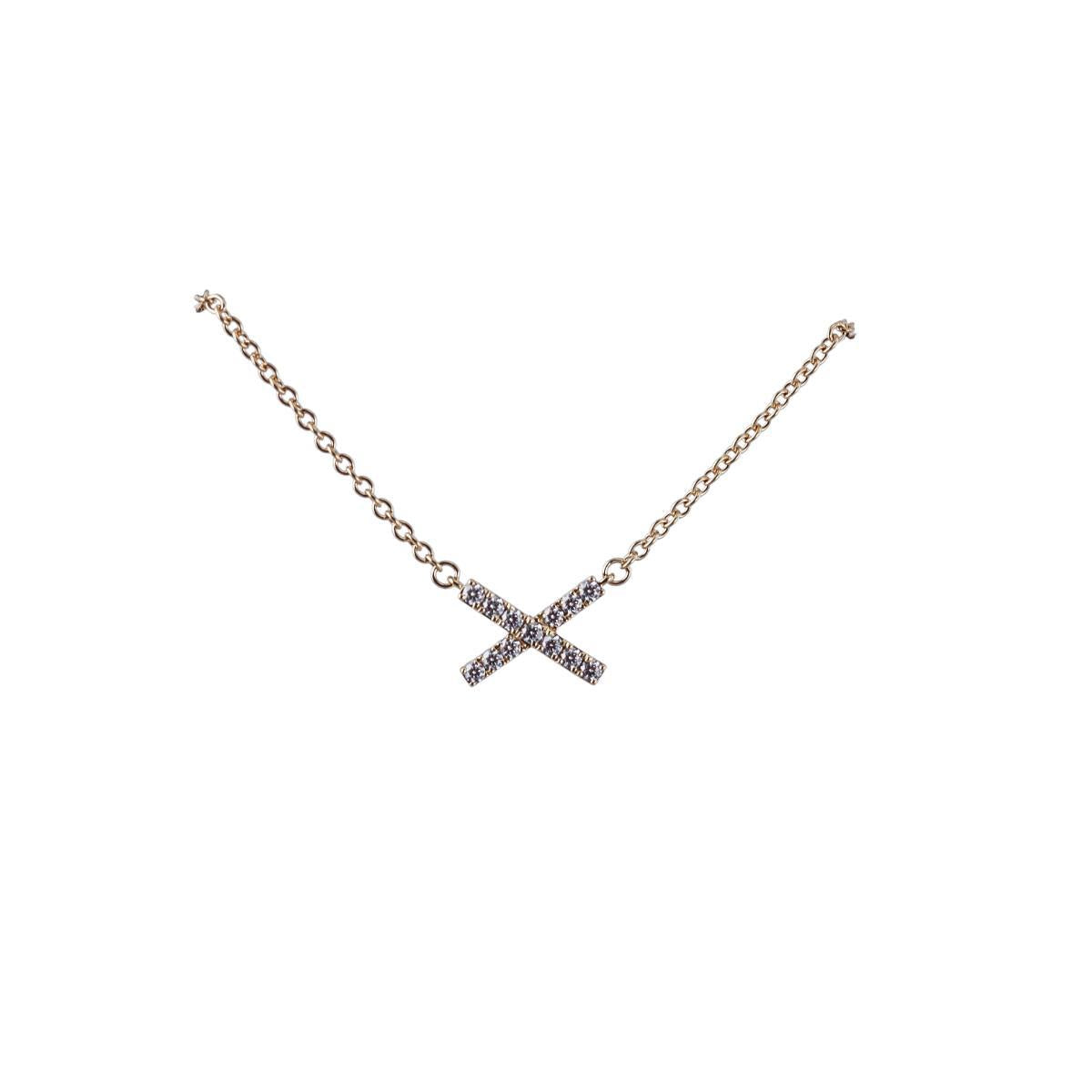 Hearts on Fire Ilia 18k Gold Diamond X Pendant Necklace